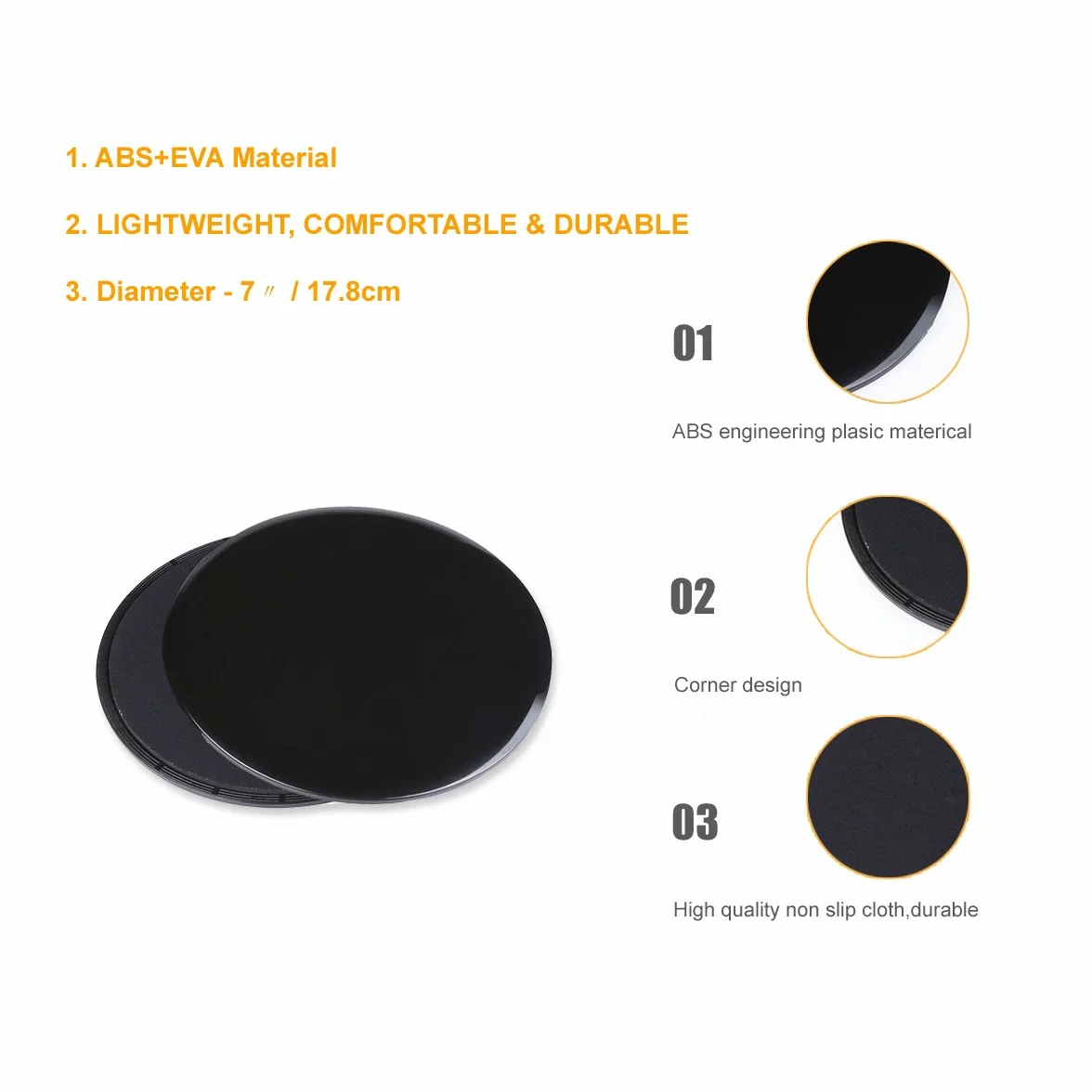 Core Sliders Fitness, Dual Sided Gliding Discs Gliders Uso su Moquette o Pavimenti in Legno per Allenamento Addominali, Yoga, Pilates, Crossfit, Palestra e Casa - Tutte Le Superfici Esercizio