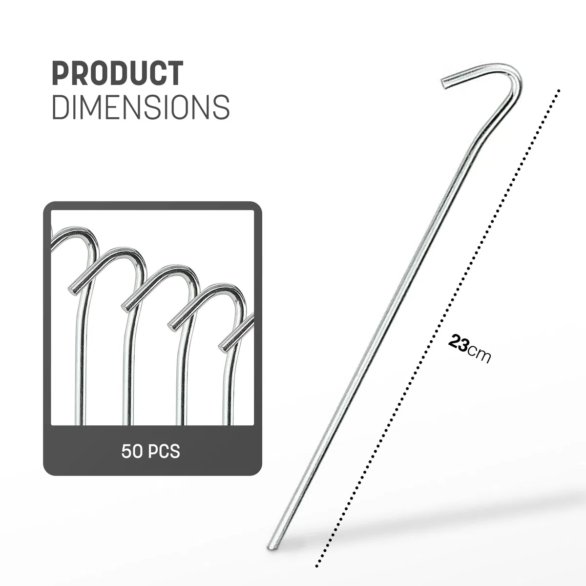 KEPLIN Pioli per tenda in lega di acciaio (confezione da 50 – 22,9 cm), picchetti zincati, antiruggine e durevoli, picchetti in metallo resistenti, ideali per campeggio, spiaggia, rete da giardino,