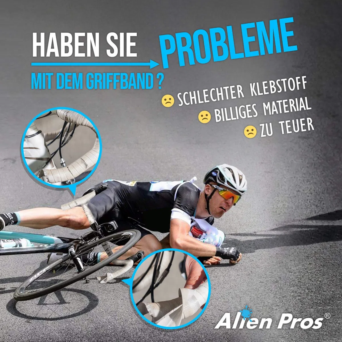 Alien Pros Nastro Manubrio Bici Eva (Set di 2) Nero Rosso Bianco Blu Rosa Verde - Avvolgi la Tua Bici per Una Fantastica e Confortevole Corsa