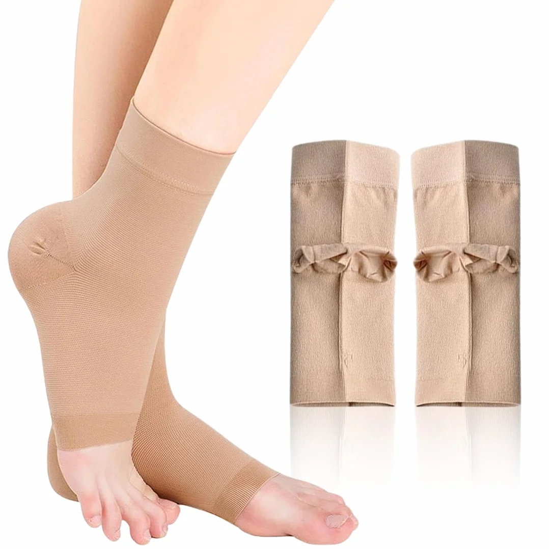 IKOPFLN 1 paio di calzini imbottiti per pattinaggio su ghiaccio con cuscinetto in gel protezione per le caviglie protezione per le caviglie per hockey skate elastiche per stivali sport, corsa