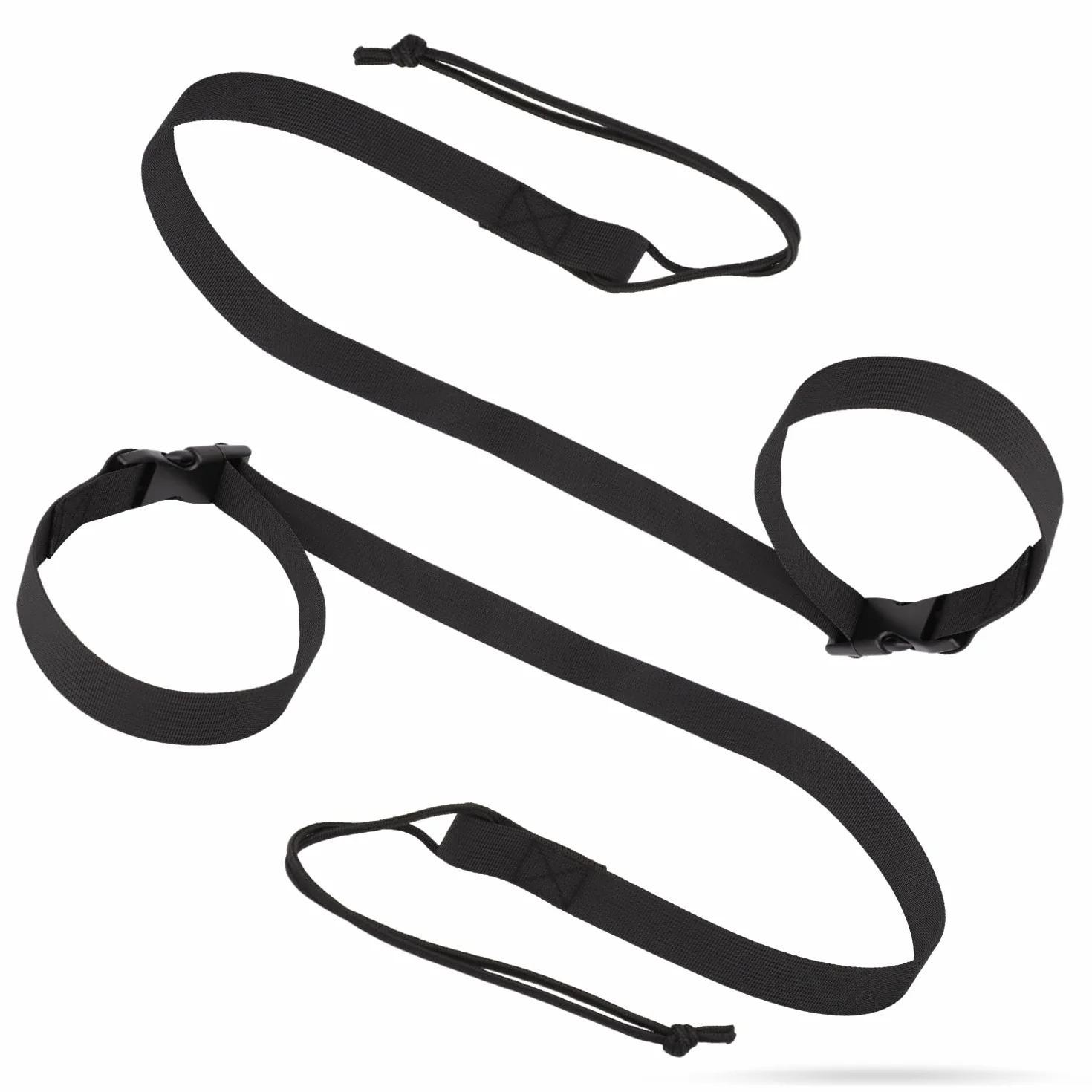 PEUTIER 2 Pezzi Guinzagli da Snowboard, Regolabili Cinghie Attacchi Snowboard Leash Accessori da Sci per Uomini Donne Bambini Adolescenti per Allacciare Gli Scarponi da Snowboard (Nero)