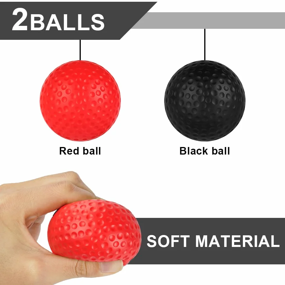 flintronic Palla Reflex, Reflex Ball da Boxe, Palla da Boxe Riflessa, Coordinazione Occhio Mano Attrezzature da Allenamento Boxe per Pugilato MMA Fitness