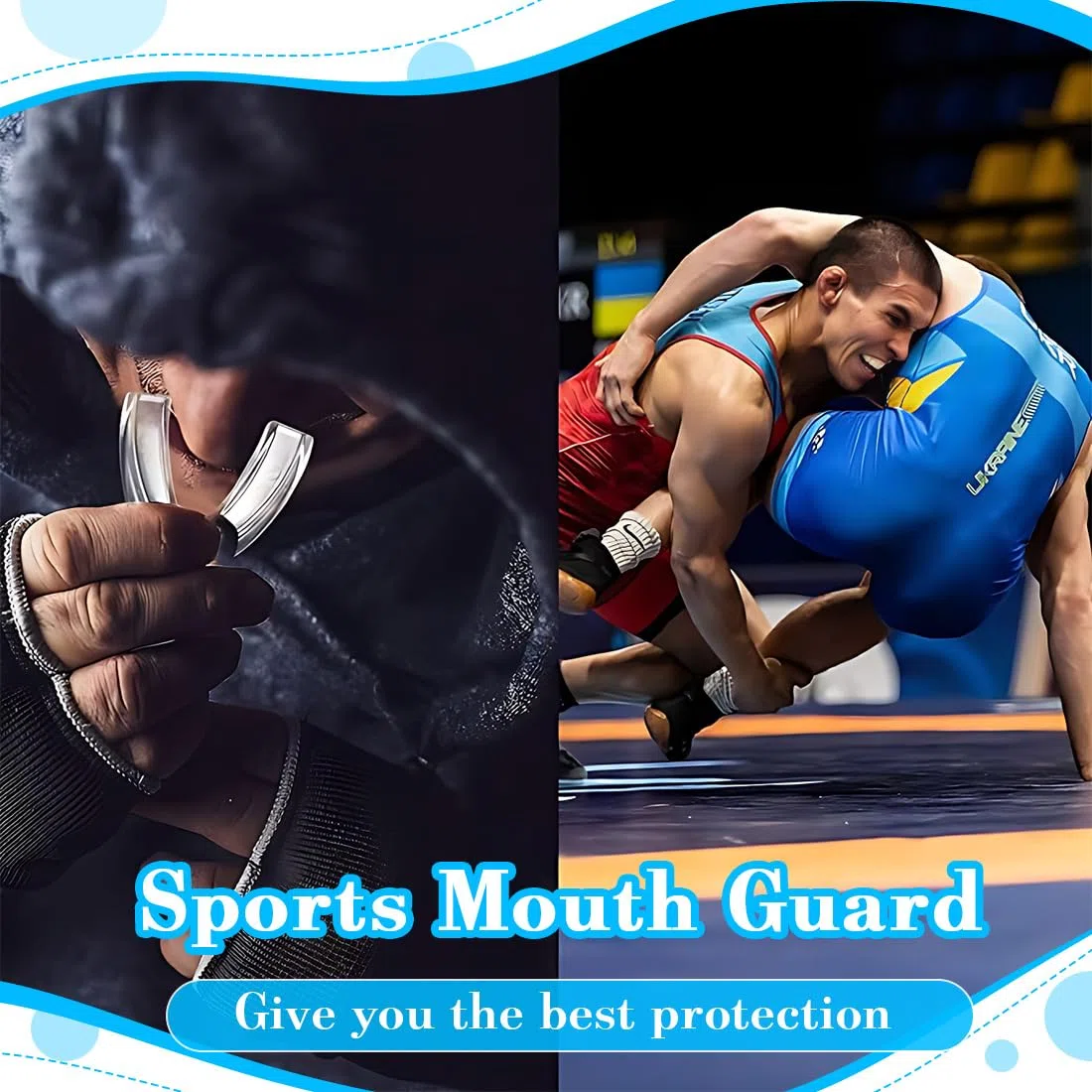 2 Pezzi Paradenti Per Adulti, Paradenti Sportivo Adulti e Bambini Contatto Completo per Tutti Gli Sport, tra Cui Rugby, MMA, Hockey, Judo Arti Marziali e Boxe (Trasparente)