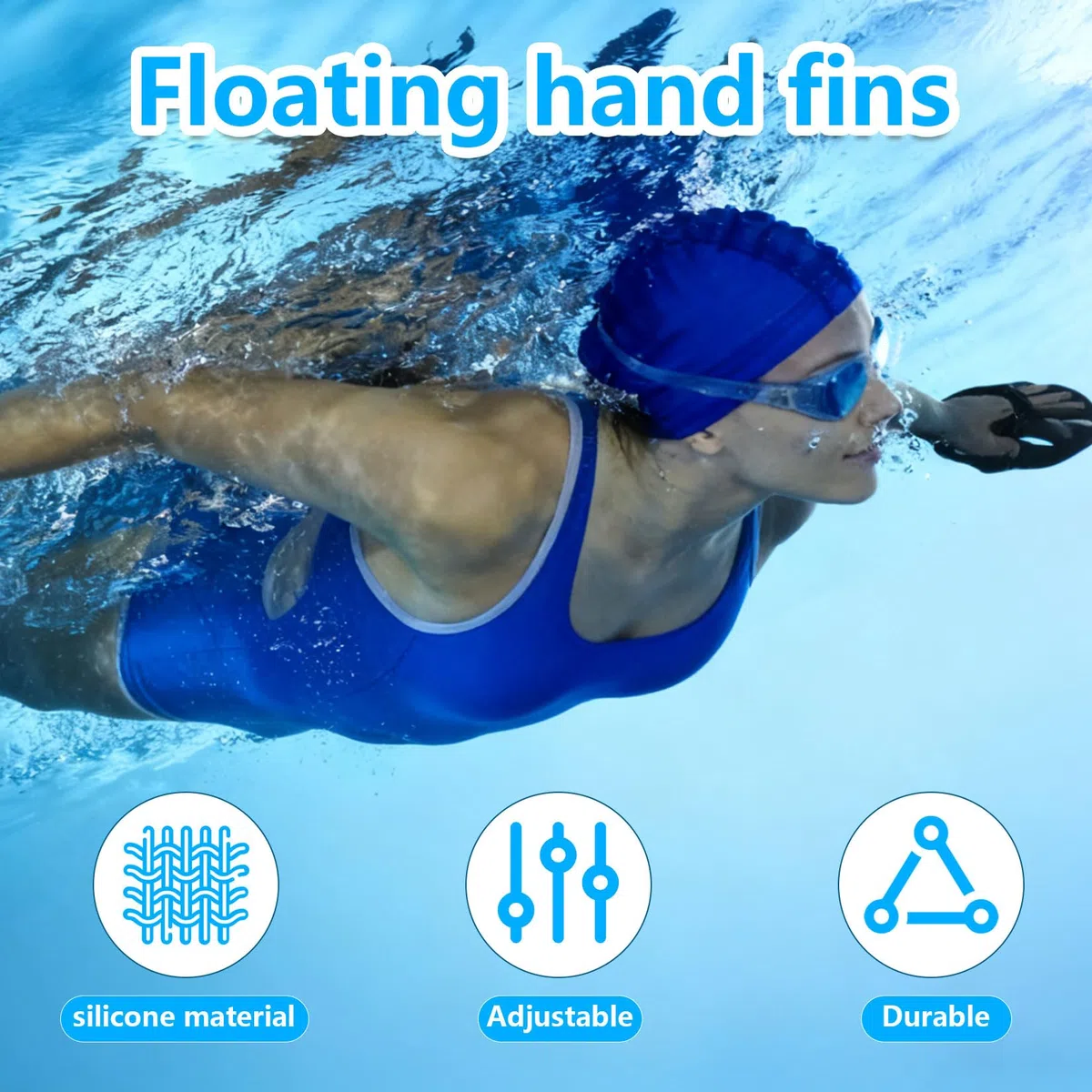 1 PaioPalette Nuoto Piscina, Pinne Nuoto Piscina, Palette per il Nuotos, Palette per Nuotatori, Dispositivo di Allenamento Accessori