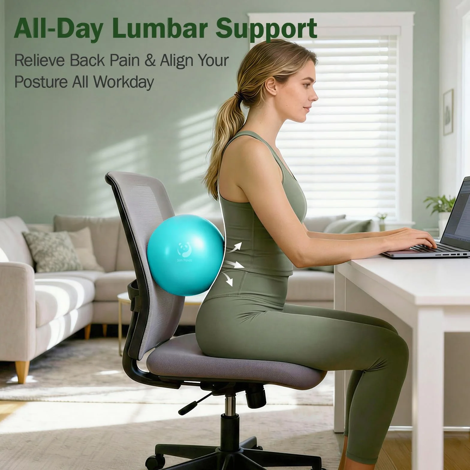 Slim Panda Palla Pilates Piccola,23-25cm Anti Scoppio Antiscivolo Palla Ginnastica con Cannuccia Gonfiabile,Soft PVC Palla daYoga per Fitness