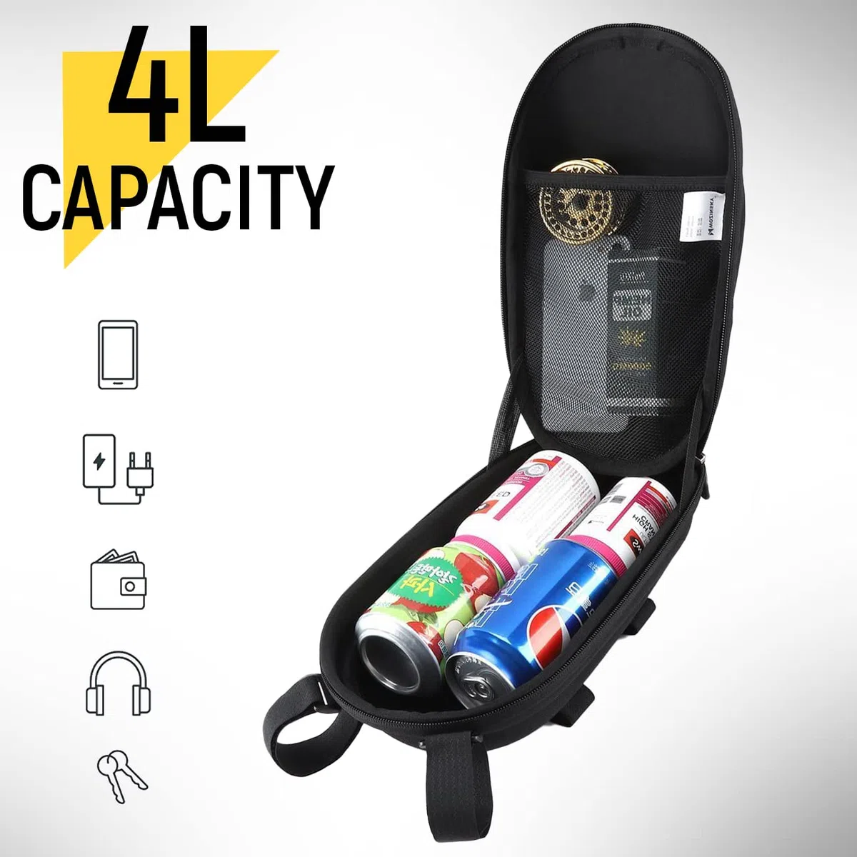 WOZINSKY Borsa da manubrio anteriore monopattino impermeabile e facile da fissare prattica capiente bauletto portaoggetti comodo viaggio Xiaomi MI Mijia M365 Sedway Ninebot E ES1/ES2/ES3/ES4 6L
