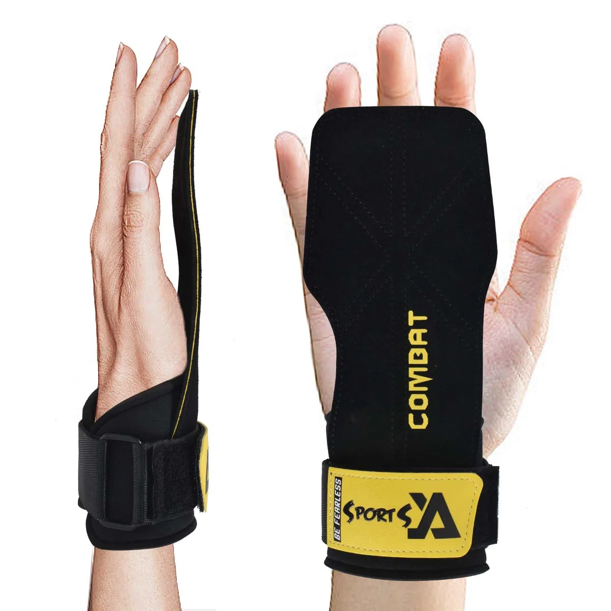 Naapesi Cinghie di Sollevamento Pesi, Cinghie da Polso Imbottite per Sollevamento Pesi, Stacchi, Powerlifting, Allenamento di Forza, Crossfit e Trazioni, Cinghie da Palestra per Uomini e Donne, Nero