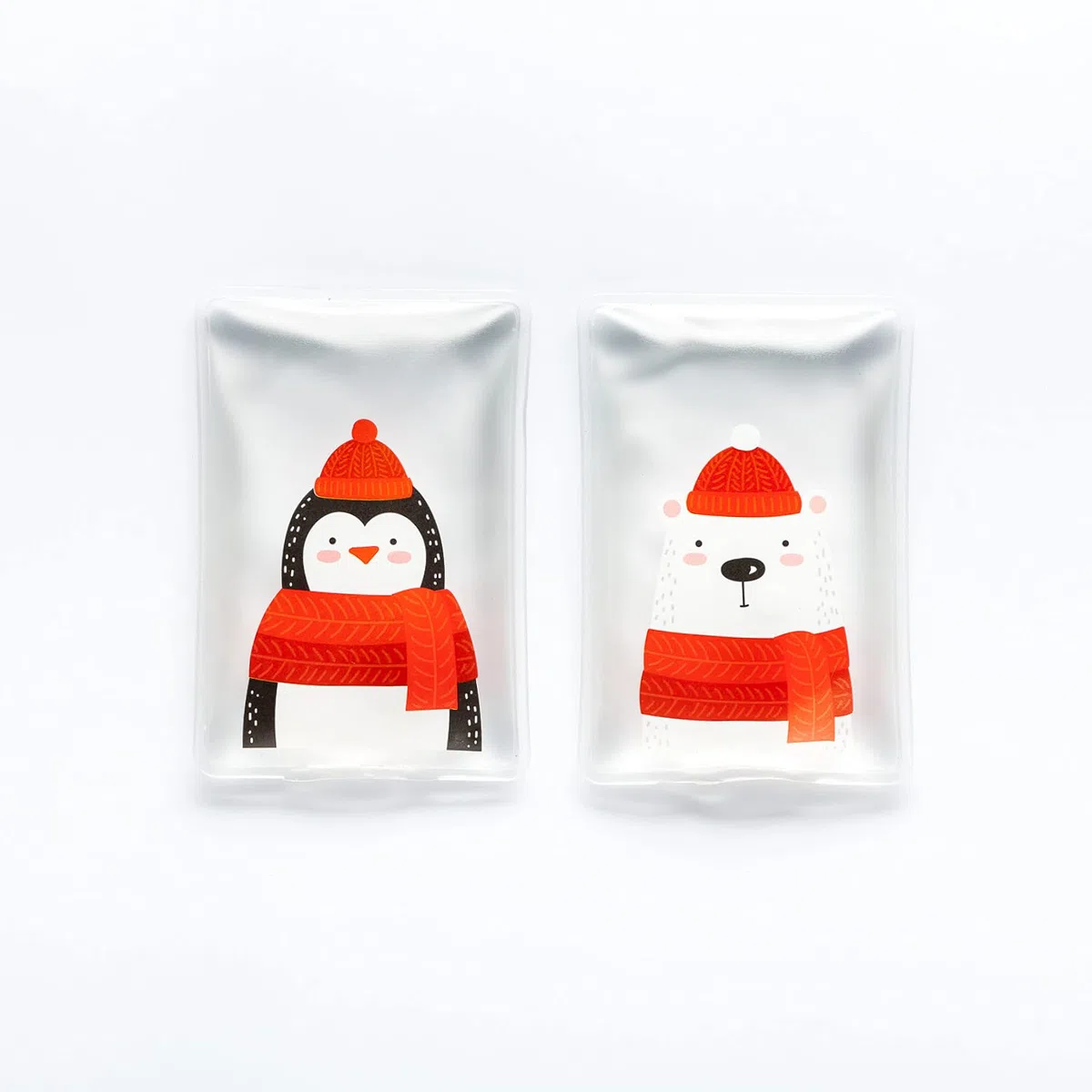 Scaldamani di alta qualità, riutilizzabili, con bel motivo, diversi design (set da 2 orso polare e pinguino)