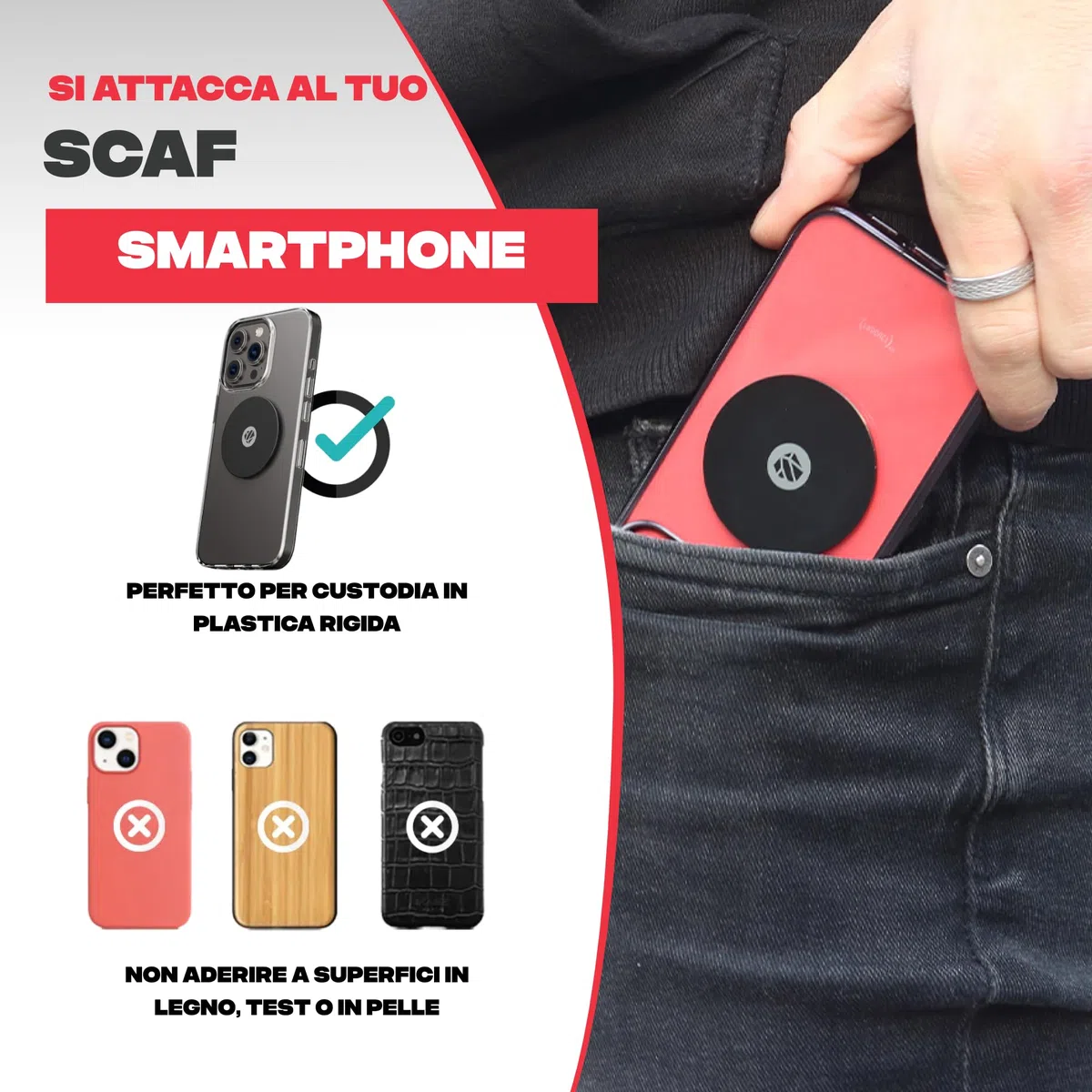 SHAPEHEART Innovazione francese, Piastra metallica antiriflesso , Adattatore universale extra sottile per il supporto del telefono di moto e bici. Compatibile con tutti i prodotti Shapeheart