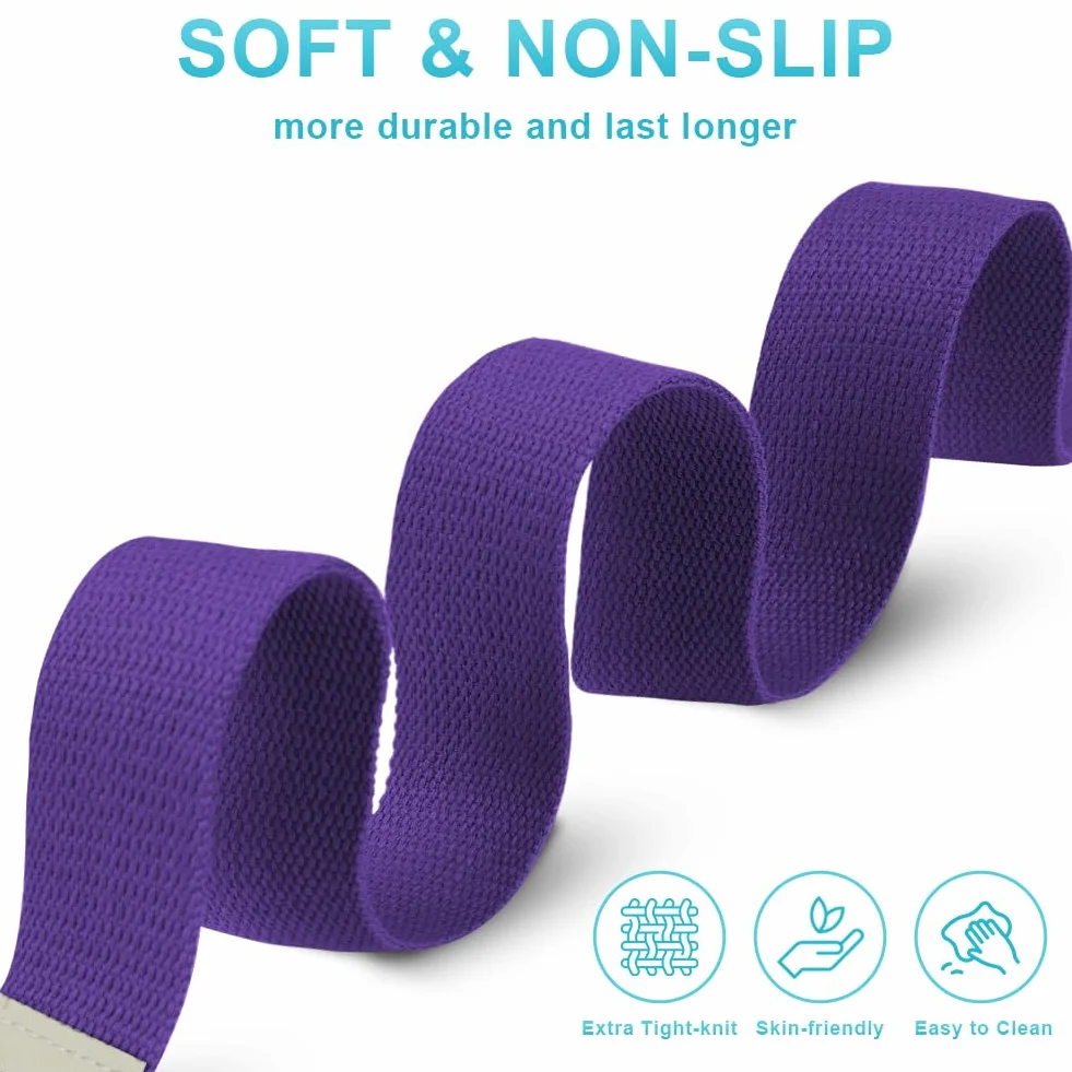Flintronic Cinghia Yoga In Cotone, Cinghie da Yoga 1.85/2.5M, Stretching Cintura Yoga, Yoga Strap Regolabile con Fibbia in Metallo, Cinghia per Pilates, Danza, Allenamento, Ginnastica