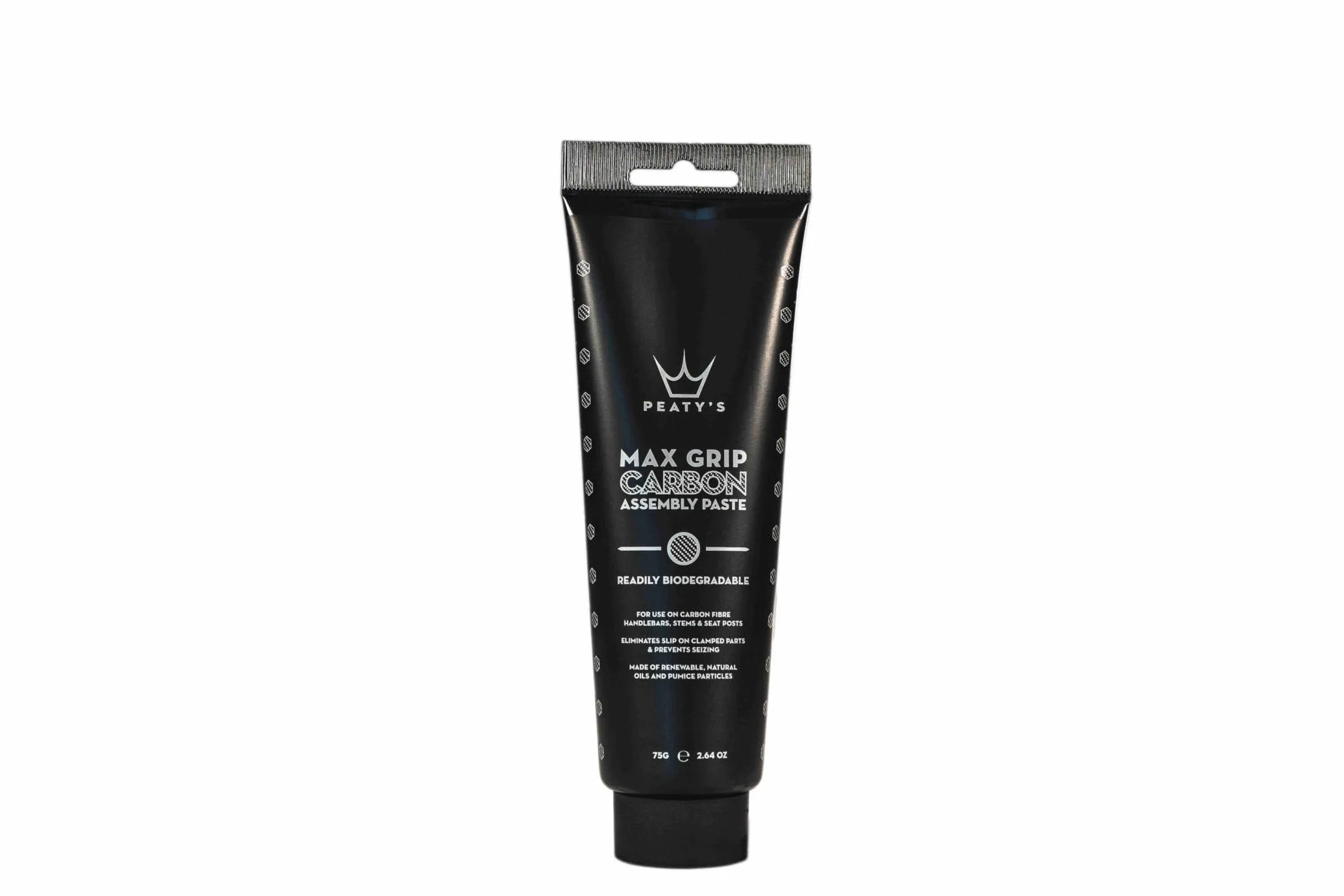 Peaty's Max Grip Pasta per Presa in Carbonio - Grasso per Bici per Componenti in Fibra di Carbonio, Pasta di Montaggio per Manubri, Steli e Reggisella, Formula Sicura e Duratura - 75 g
