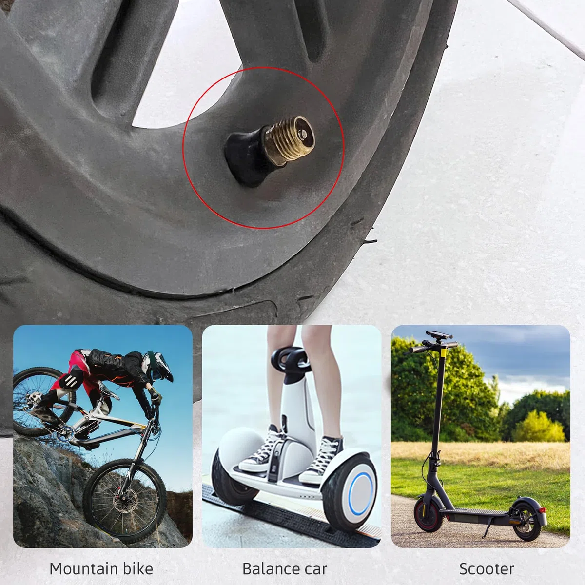4PCS Valvola dell'Aria per Pneumatici a Tubeless, Monopattino Elettrico Valvola dell'Aria Tubeless, Valvola per Pneumatici Tubeless Compatibili con Scooter Ninebot Max G30 Monopattino