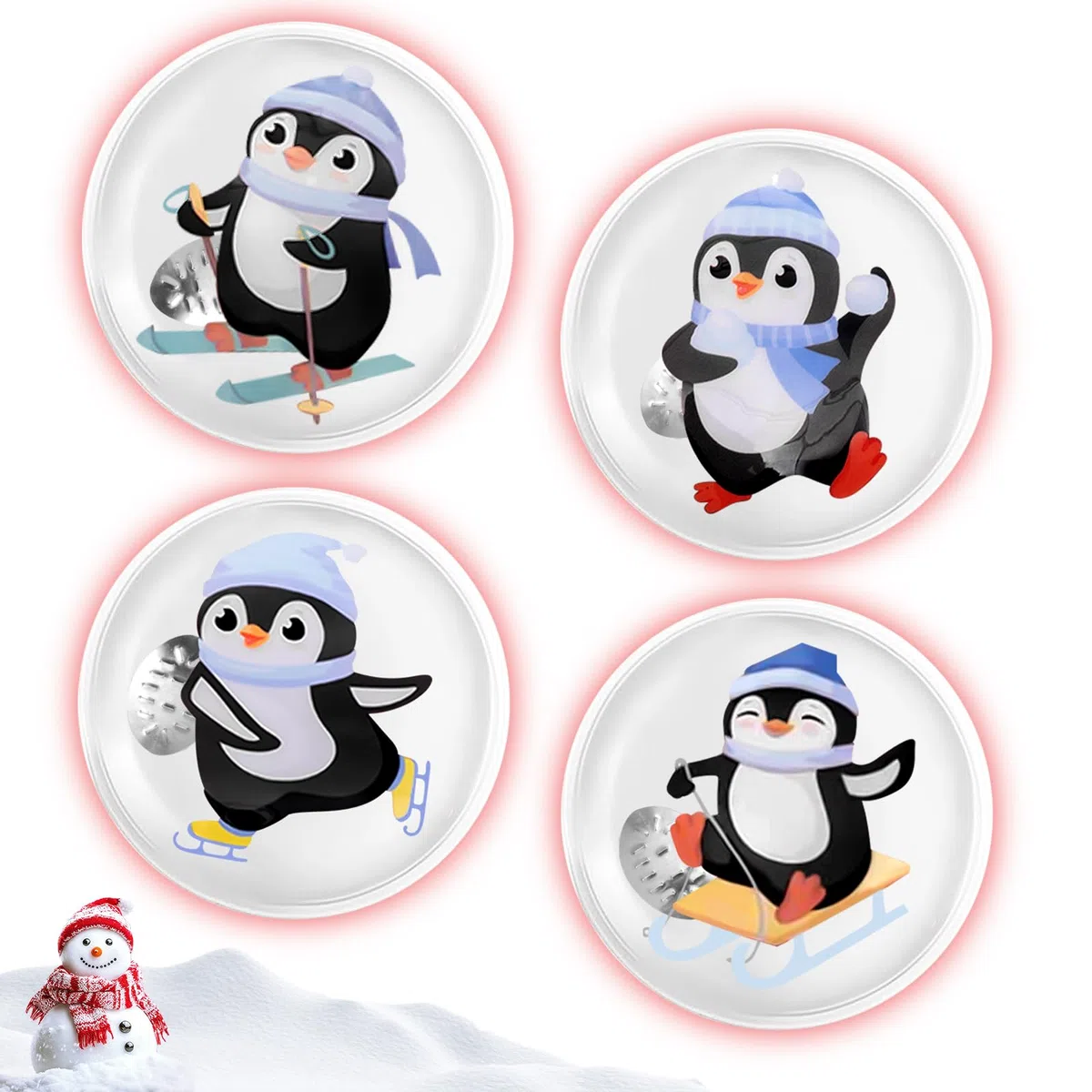 Scaldamani pinguino, 4 Pezzi scaldamani riutilizzabili, Scaldamani per Bambini, Scaldamanis Portatili, Scaldamanis Tascabili Forma Penguin per le giornate fredde e in viaggio