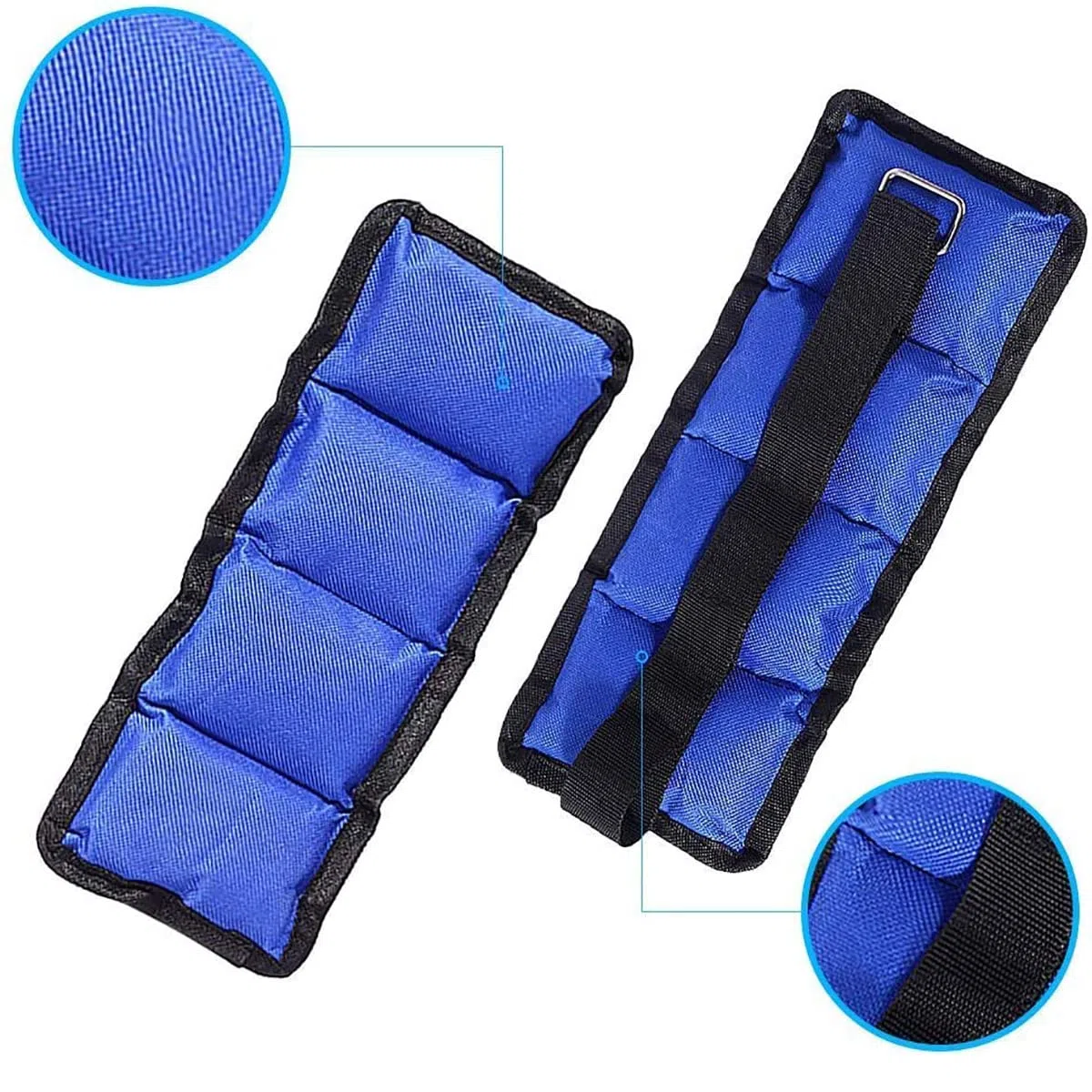 Lupex Shop Coppia di Pesi per Caviglie e Polsi da 0,5 a 6kg, Sacchetto di Sabbia, Regolabili con Strappo, per Allenamento Palestra, Running, Fitness