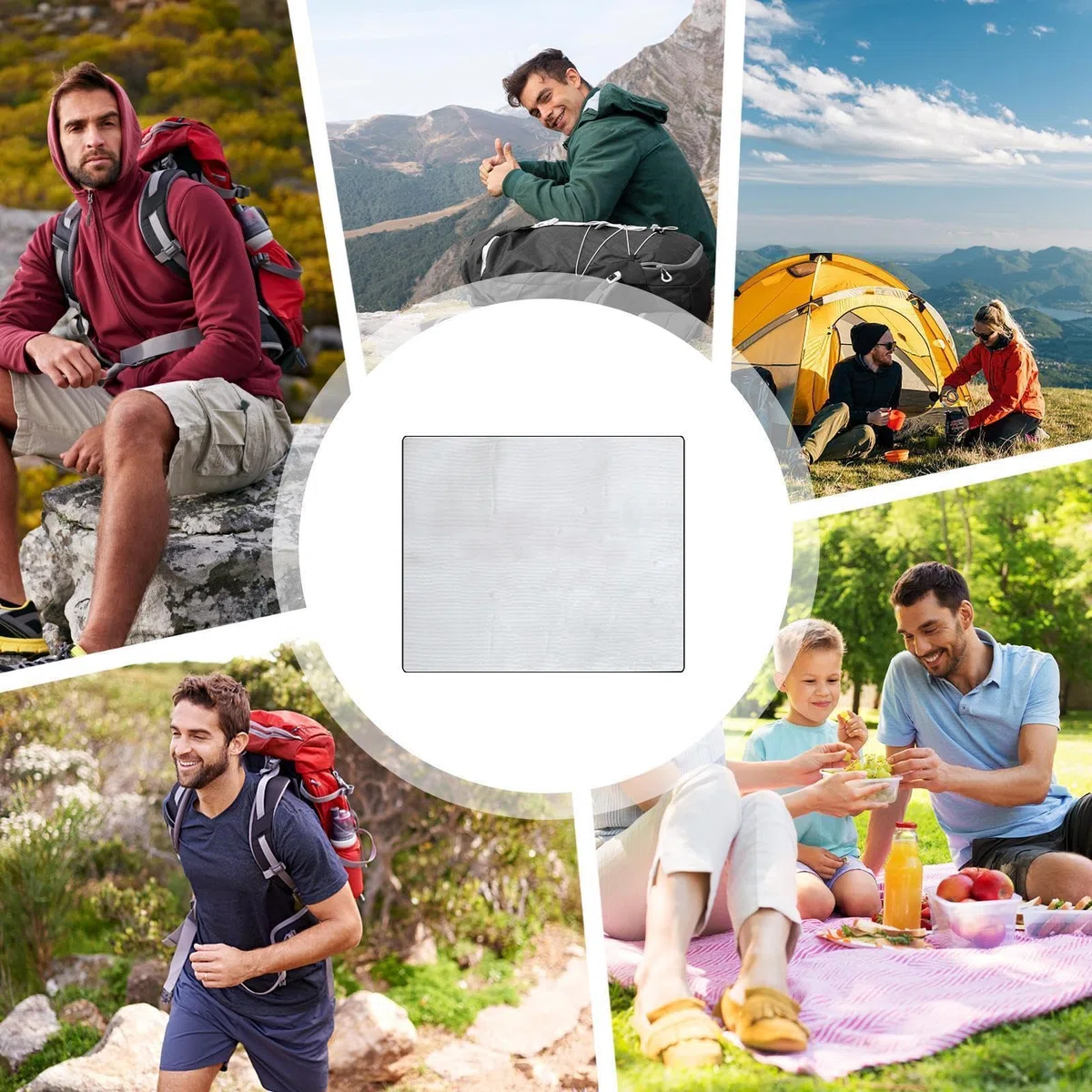 Estera aislante - Rollo de dormir de 240x240 cm, solución de almacenamiento sin esfuerzo | Almohadilla aislada para tienda de campaña con diseño estructural engrosado, estera de espuma de aluminio par