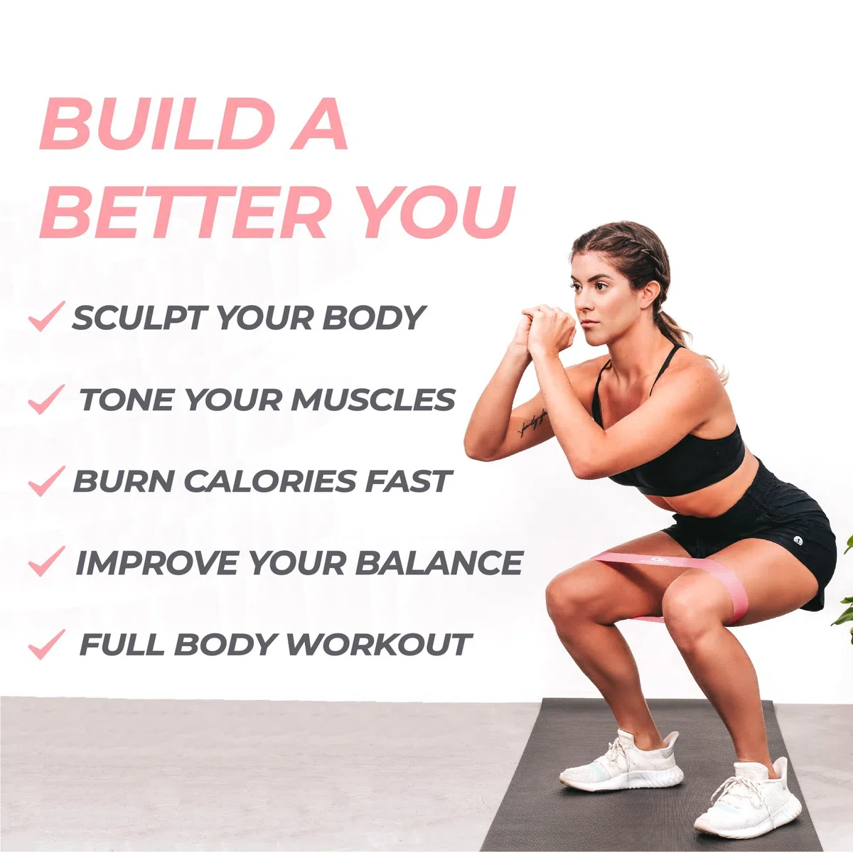 Coresteady Elastici Fitness | Bande Elastiche di alta qualità e antiaderenti - per fianchi, gambe e glutei, stretching, maggiore mobilità e riabilitazione - Ideali per uomini e donne