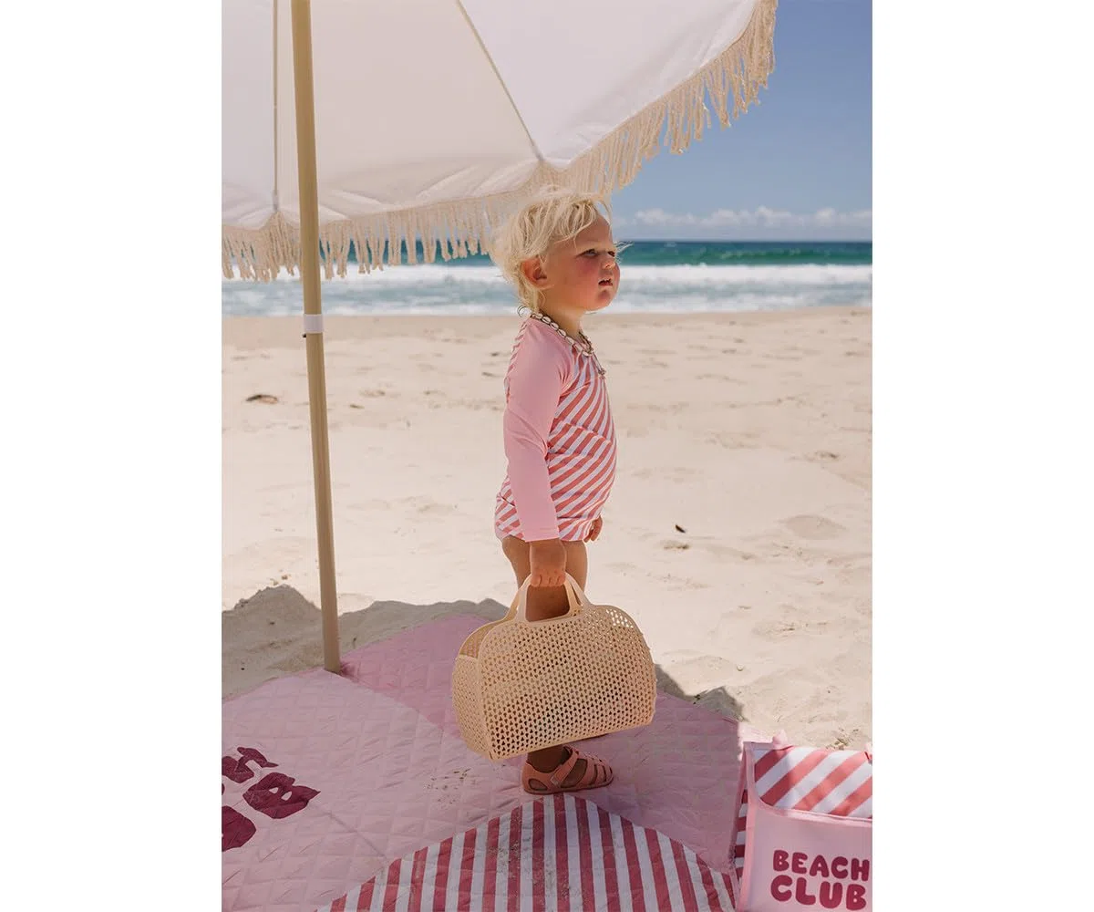 Borsa Rete da Spiaggia in Plastica Riciclabile | Borsa Estiva Leggera e Smontabile, Antisabbia e ad Asciugatura Rapida | Ideale Piscina e Vacanze | Soleil
