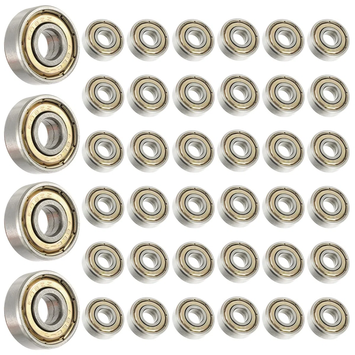 40 Pezzi 608 ZZ Cuscinetto A Sfera, Cuscinetti a Sfera in Miniatura, Miniature Groove Cuscinetti a Sfere, per Skateboard, Scooter, Pattini in Linea (8 mm x 22 mm x 7 mm)
