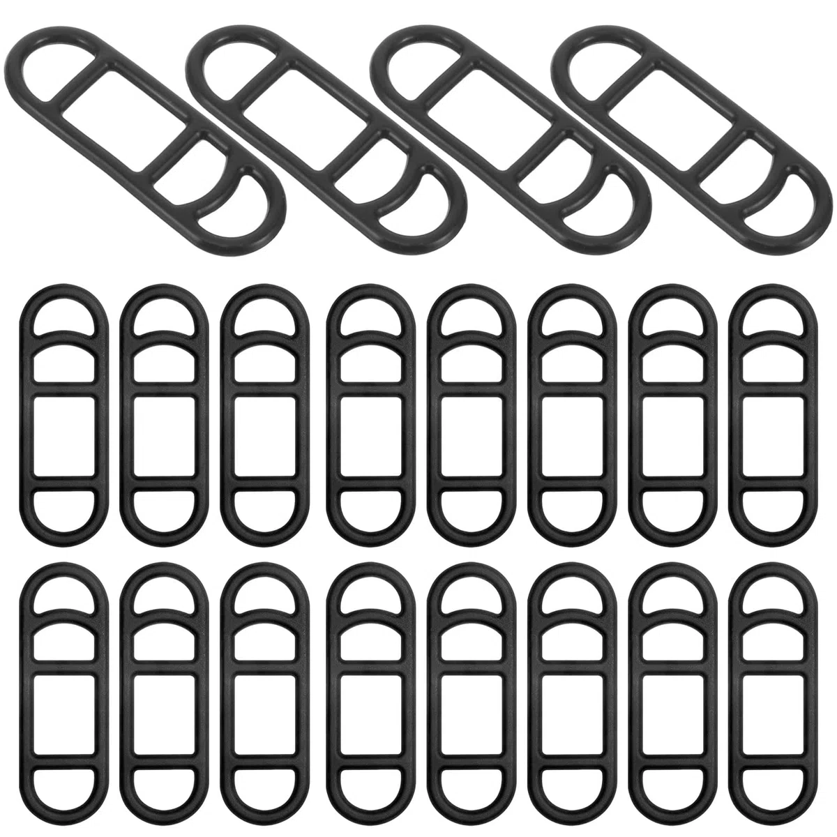 Set di 20 Fascette in Silicone per Bicicletta, Elastici in Silicone per Bicicletta, Anelli in Gomma Elastica, per Manubrio per Torcia Altoparlante luci (Nero)