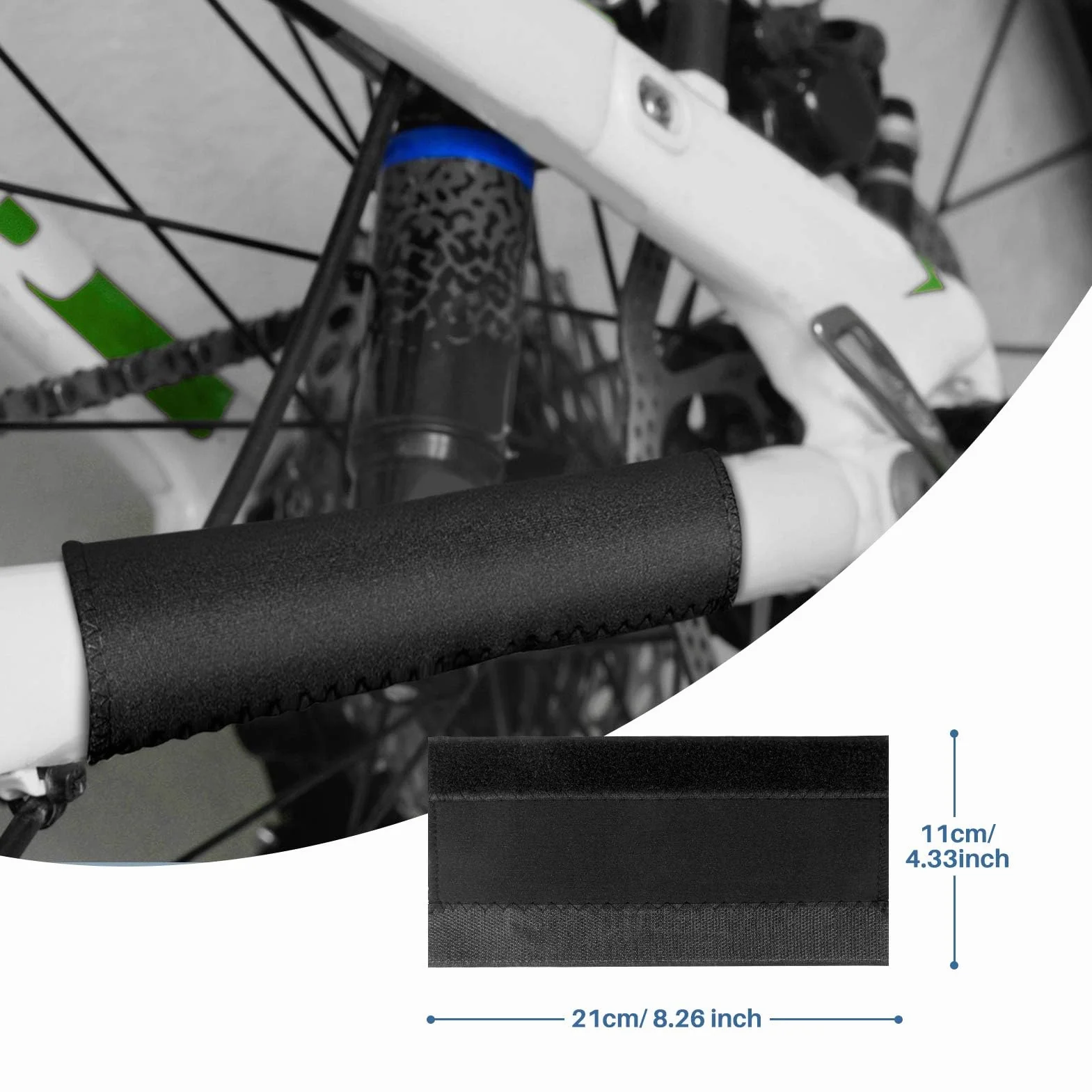 VABNEER 1 Paio Batticatena batti Catena Bici Bicicletta Protezione protettore Neoprene batticatena batti Catena Bicicletta Protezione protettore Nero
