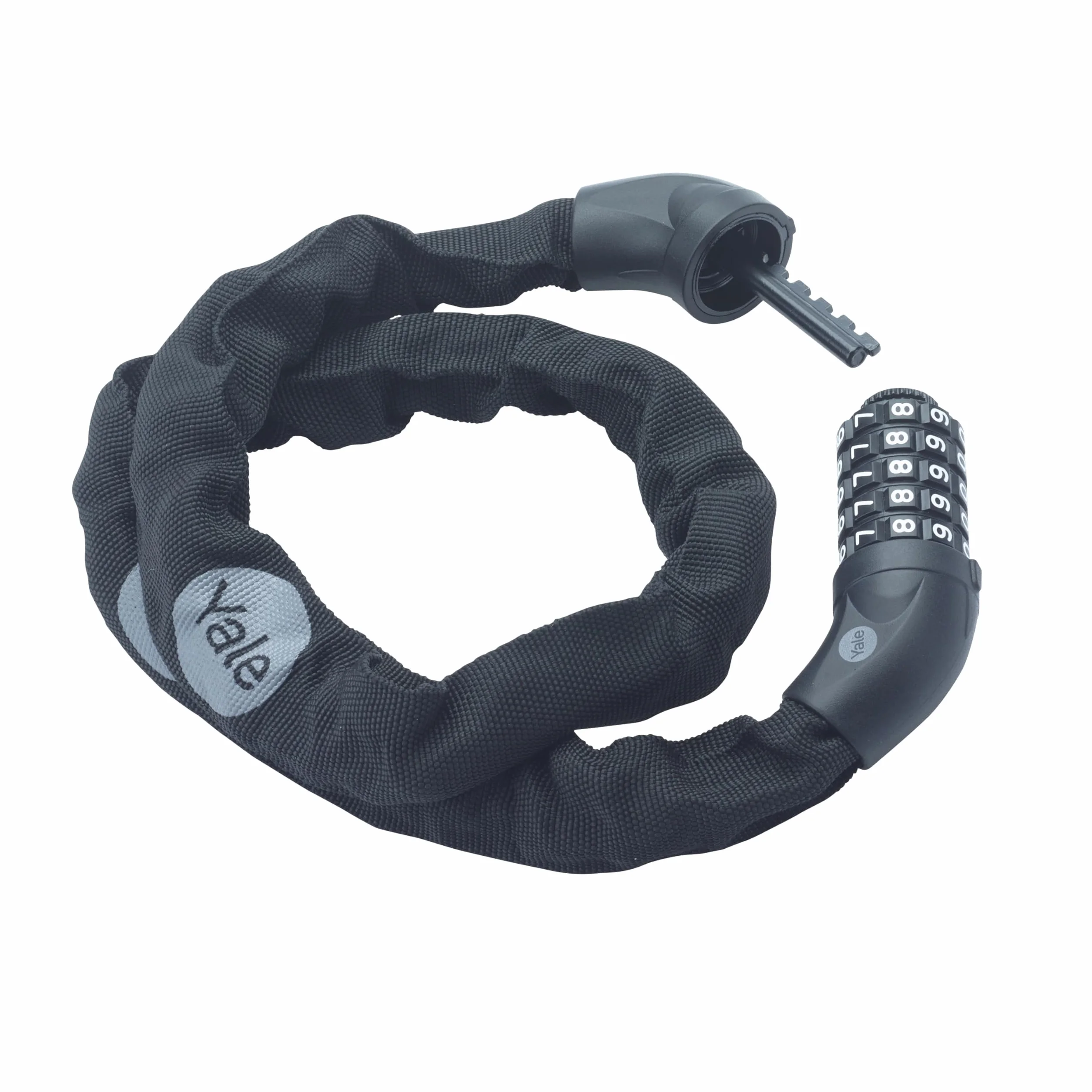 Yale Catena di sicurezza con combinazione Serie Essential YCHC0/6/90/2 lunghezza 900mm, Acciaio al Carbonio, Lega di Zinco, Codice a 5 Cifre, Testato con spray salino per 96 Ore