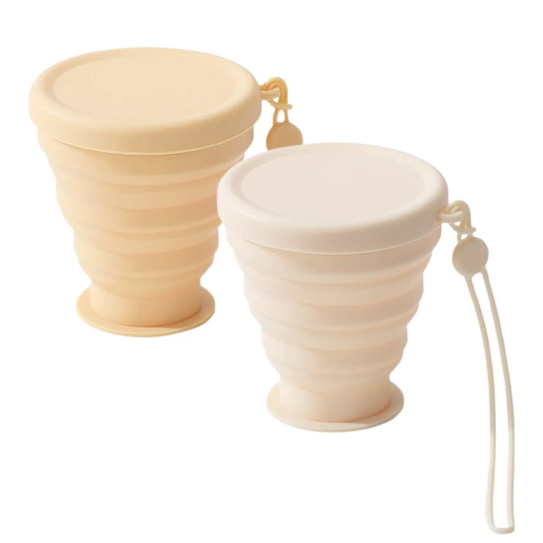 2 Pezzi Bicchiere Pieghevole da Viaggio, Bicchiere Pieghevole in Silicone, Adatto per Viaggi Picnic Sport Campeggio Ecc, 200ml
