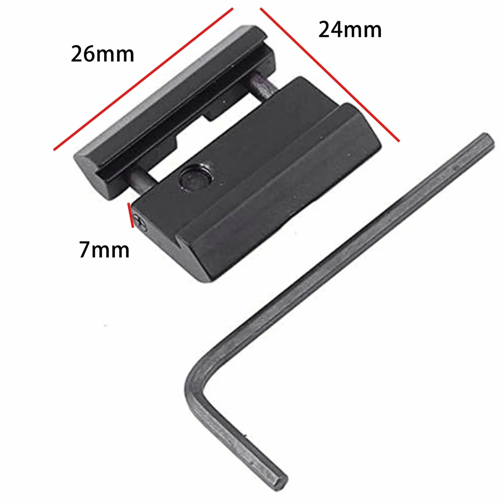 2 pezzi military coda di rondine a guida Picatinny da 11 mm a 22 mm, adattatore in alluminio 22 mm, pistola per fucile