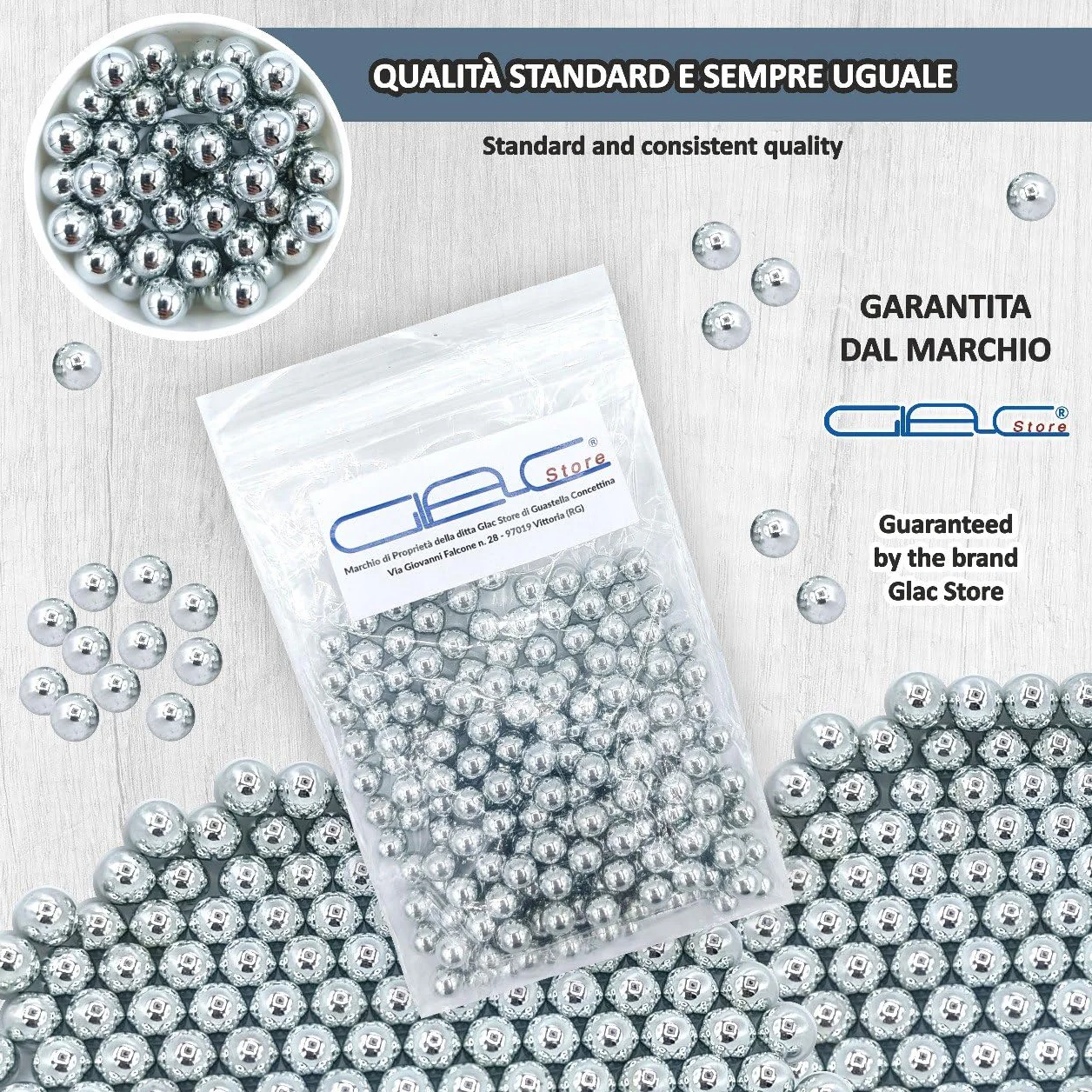 250 Pz Pallini in Acciaio Metallo da 6 mm per Softair Soft Air Pistole Fucili 0,80 Grammi Calibrati per Airsoft