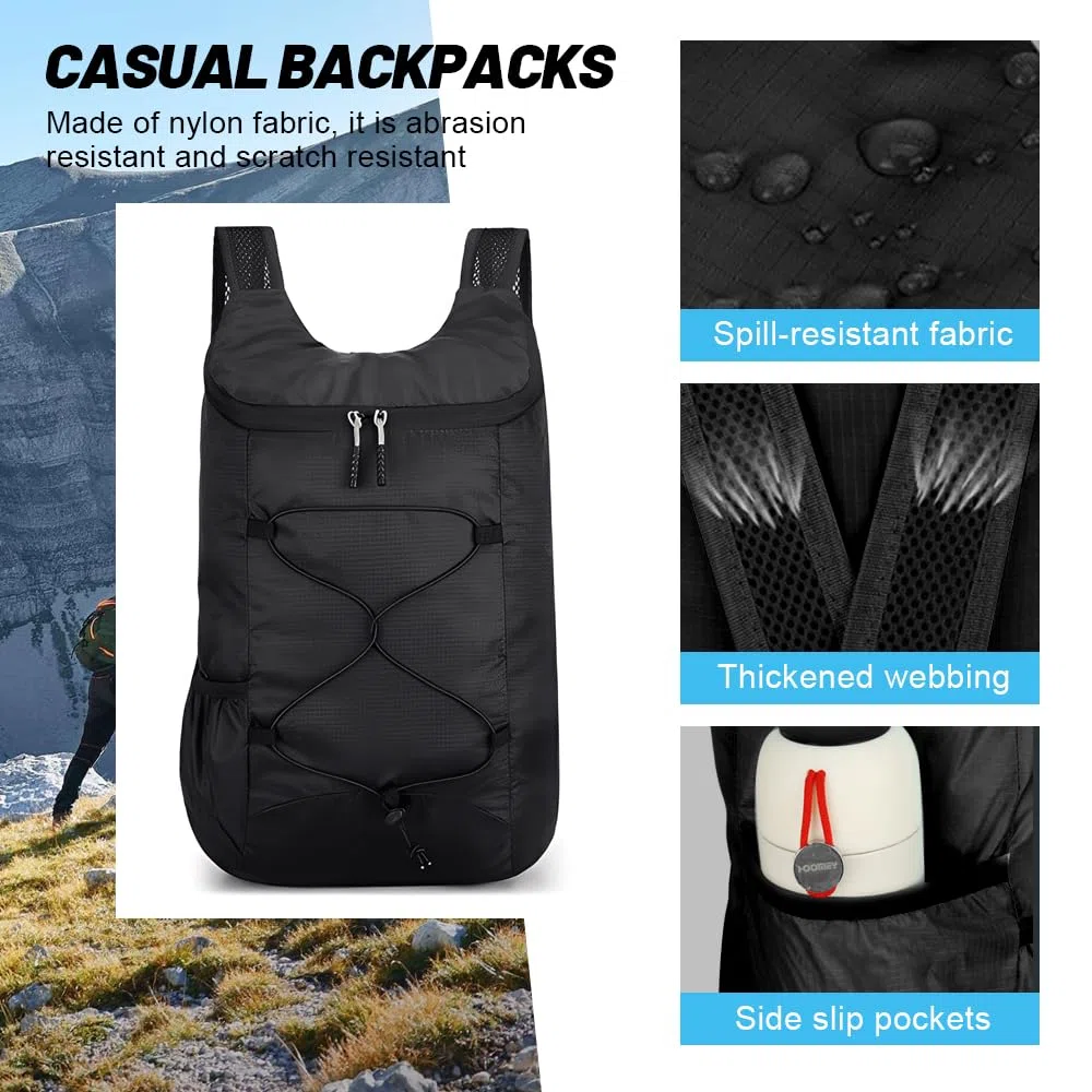 Zaino Ultraleggero Pieghevole,Zainetto Piccolo Sportivo,Multifunzionale Zaino Tascabile Impermeabile,Zainos Leggero Viaggio Donna Uomo,Montagna Zainos Trekking,Campeggio Zaini Bicicletta