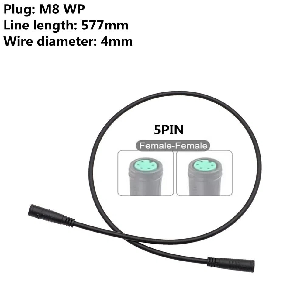 Cavo per bici elettrica a 5 pin per display Bafang, cavo di prolunga per bici elettrica, da femmina a femmina, cavo connettore impermeabile