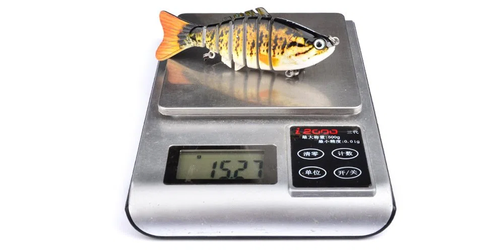1 pc 10 cm 15.5g Realistico Multi-snodato 8-segmento Luccio Esca per Pesca Swimbait Crankbait Esca Dura,5 Colori Casuali