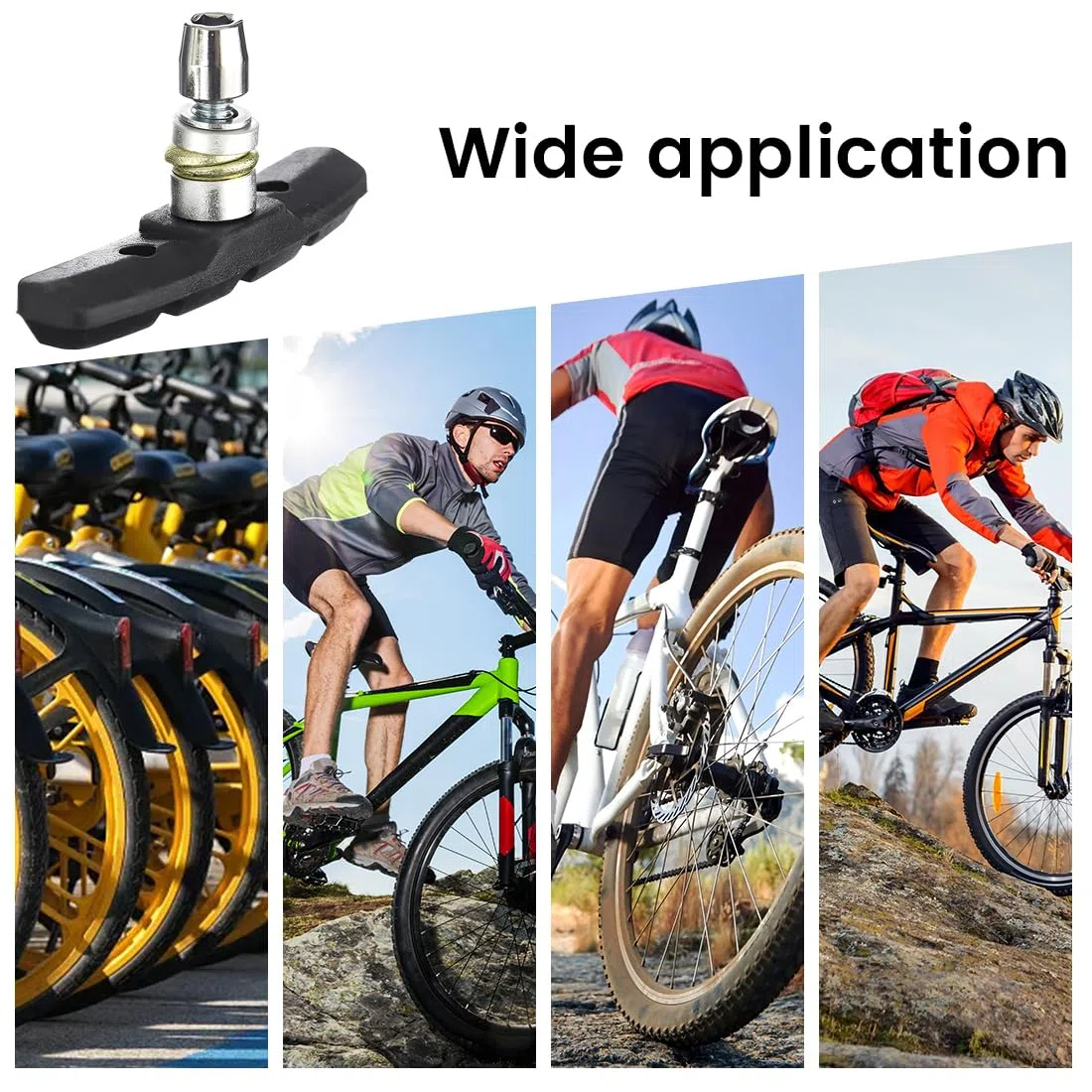 4 Paio Freni Bici, Pastiglie Freni mtb, Bike Pattini Freno 70mm V-Brake Gomma con Strumento di Installazione Nessun Rumore Durevole per Mountain Bike