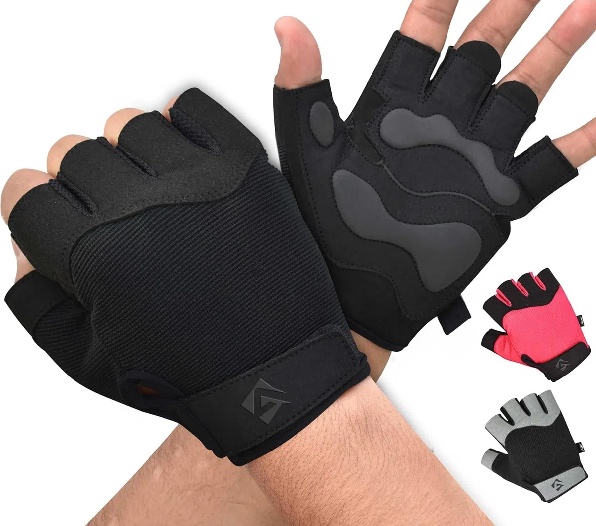 AQF Guanti Palestra Uomo e Donna - Antiscivolo Imbottito Presa Protezione Guanti Da Fitness - Elastico Traspirante Sollevamento Pesi Guanti - Powerlifting Allenamento Calisthenics Gloves