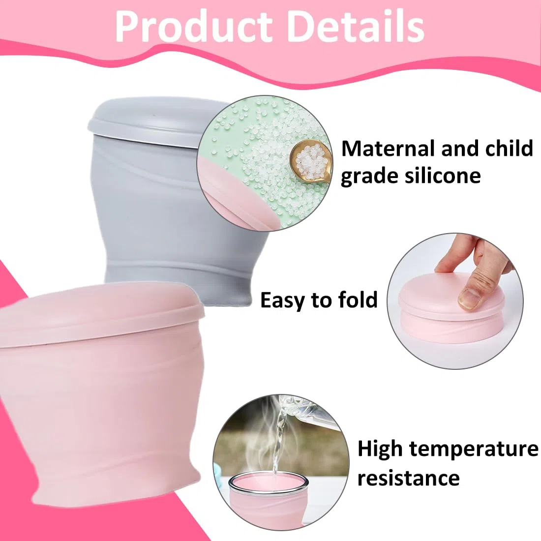 180 ml Tazza da campeggio pieghevole in silicone, 2 Pezzi, Bicchieri Richiudibili da Viaggio, con Coperchio, Ideale per Picnic, Campeggio, Escursionismo, Multicolore