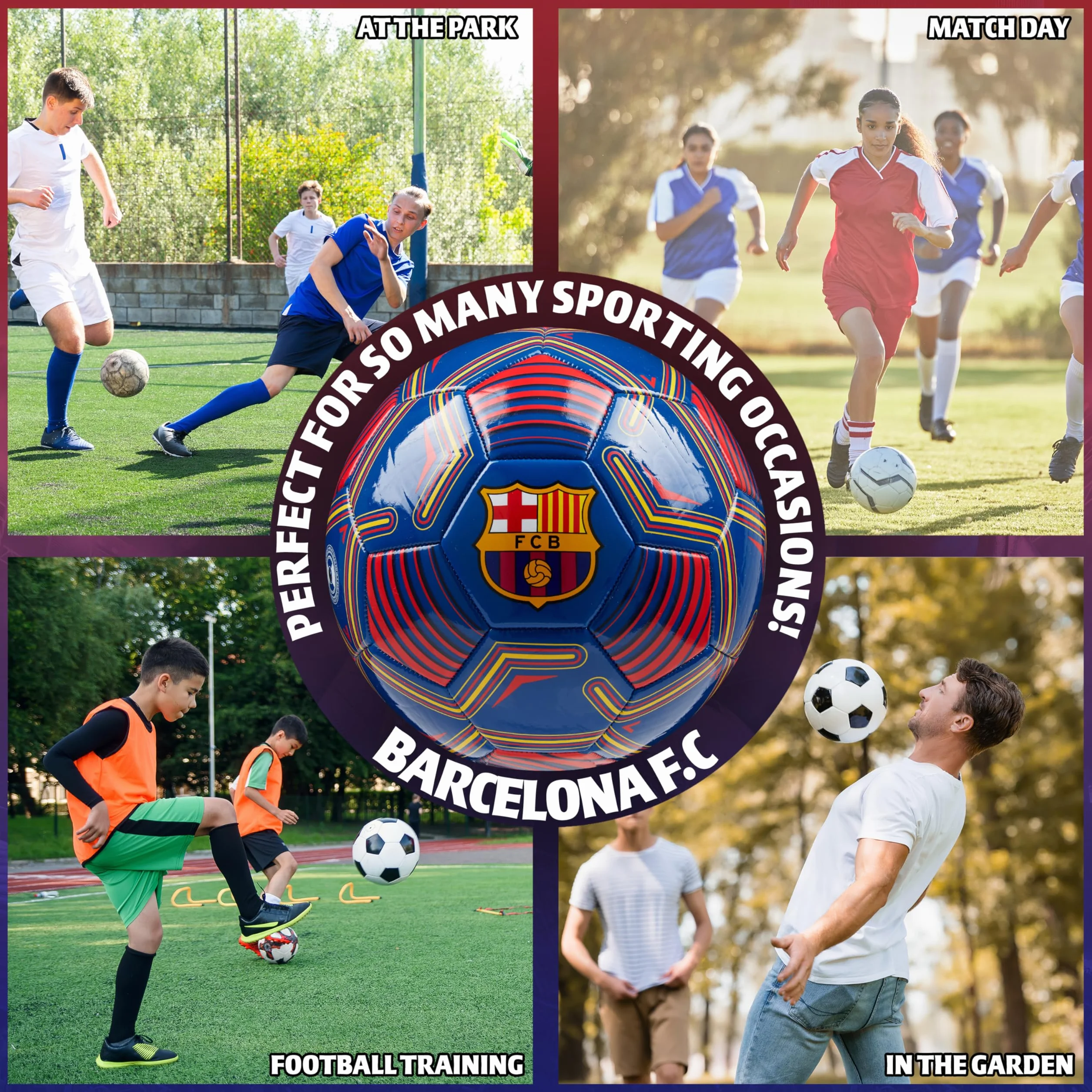 Barcellona FC Pallone Da Calcio - Palloni Calcio Misura 5 4 3 per Adulti e Bambini - Barcellona Calcio Prodotti Ufficiali Gadget Ufficiale (Blue Logo, Size 3)