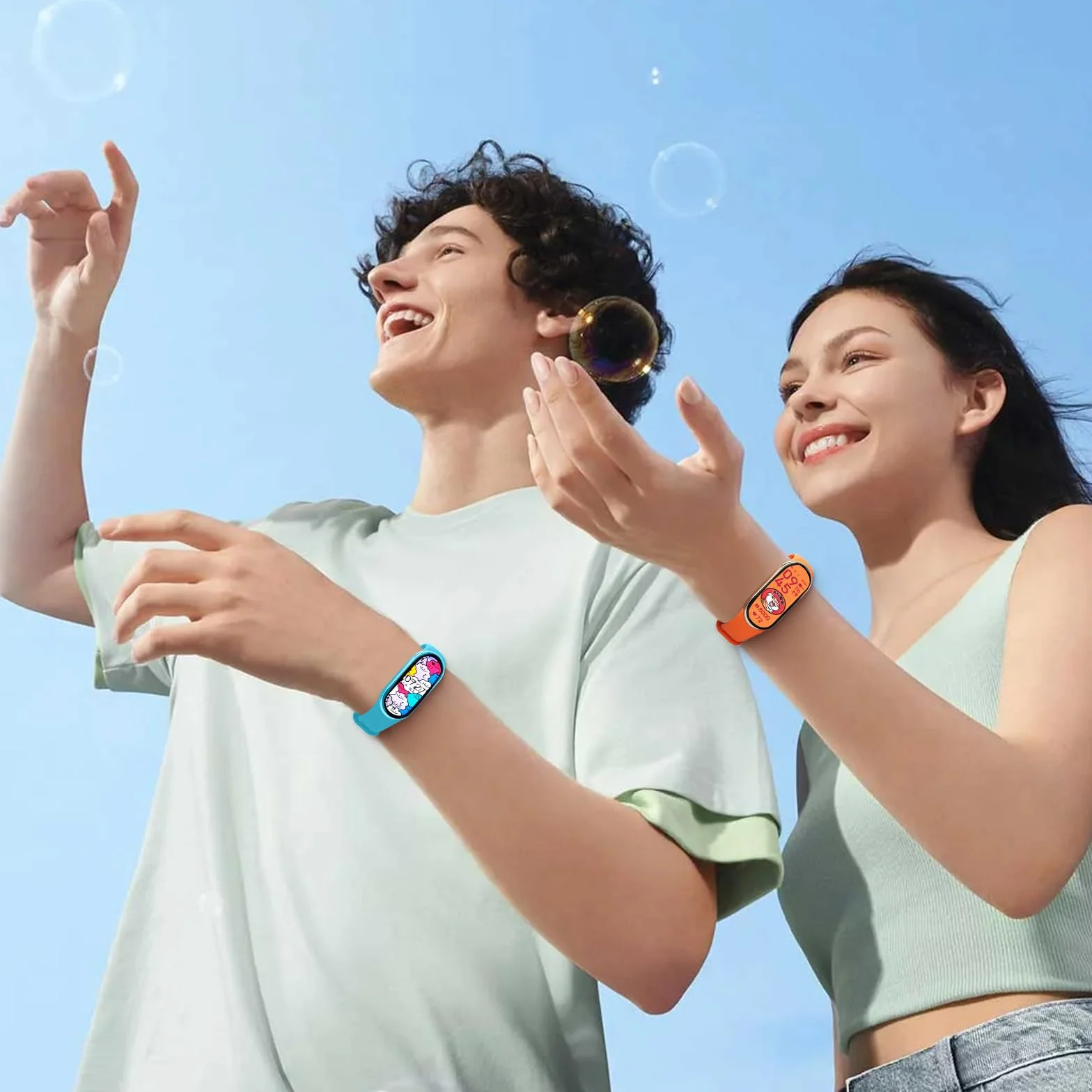 BANGTING Cinturino per Xiaomi Mi Band 10/9/8, Bracciale Sportivo in TPU con Connettore Metallico, 3-12 Pezzi