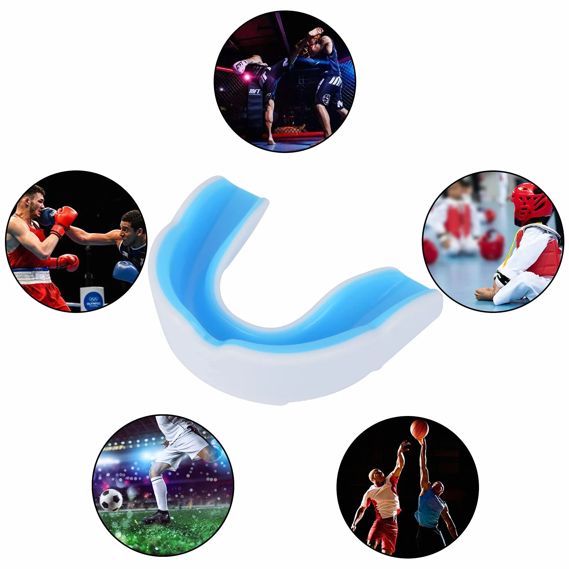 Paradenti, Scudo gengivale per Adulti e Junior con Custodia, Paradenti Professionali Slim Fit per Calcio, Boxe, MMA, Rugby, Arti Marziali, Judo, Karate, Hockey, Wrestling