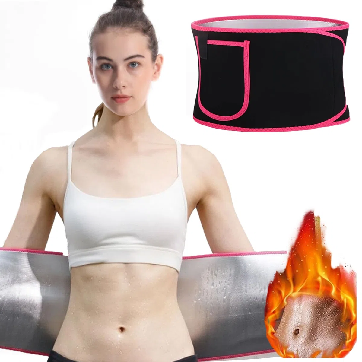 Fascia Addominale Dimagrante Uomo Donna, Neoprene Fascia Dimagrante, Regolabile Pancera Dimagrante, Panciera Bruciagrassi Accelerare Combustione dei Grassi, Fascia Addominale per Fitness,Sport