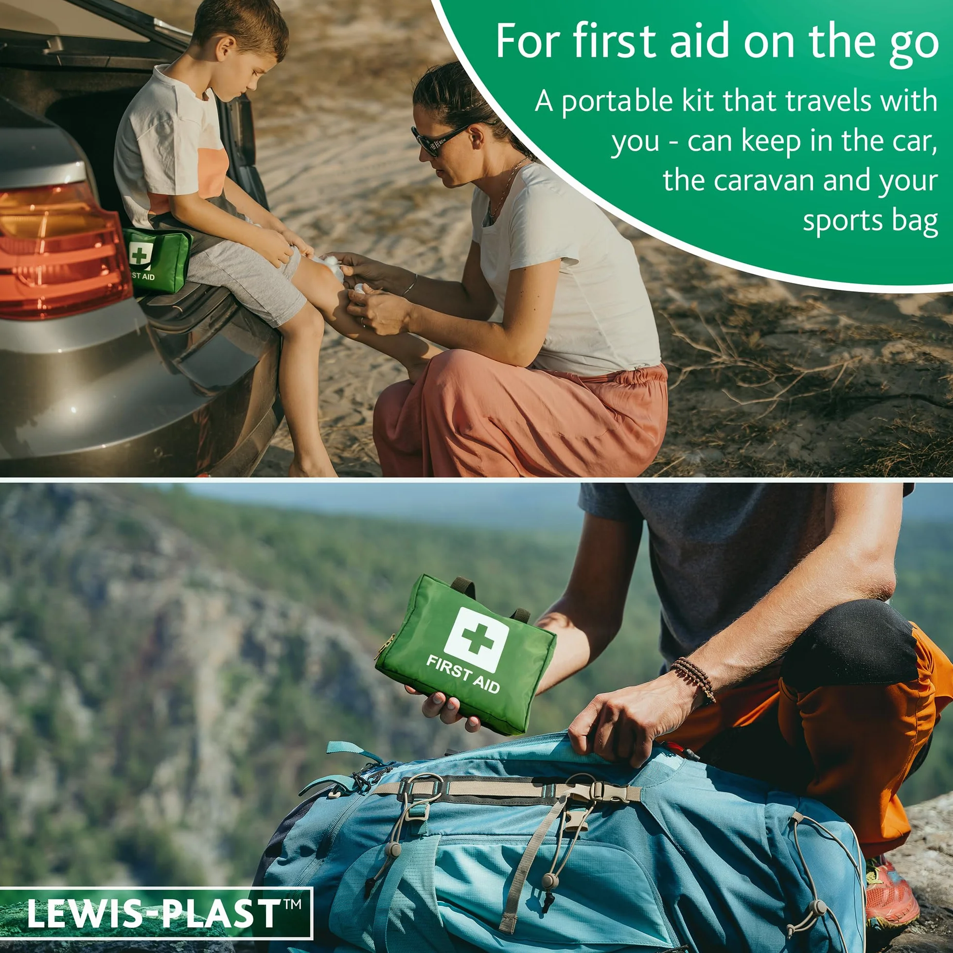 Kit di pronto soccorso premium 90 pezzi LEWIS-PLAST per auto casa lavoro vacanza