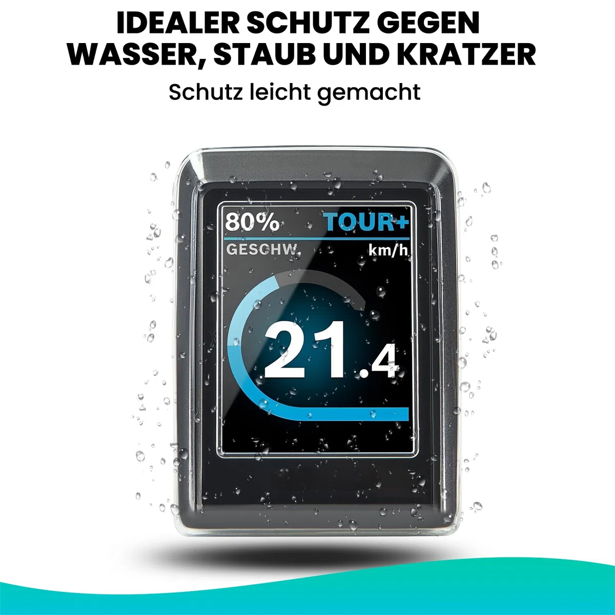 Besudo Custodia protettiva adatta per display Bosch Kiox 300 – Pellicola protettiva trasparente per Kiox 300 contro acqua, polvere e graffi – Cover per computer bici – Accessori per bici