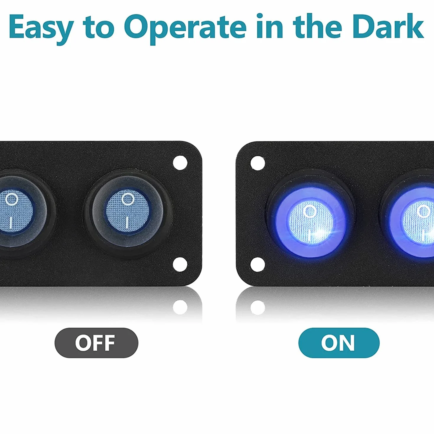 Gebildet 3Gang Pannello Interruttori a Bilanciere, 15A 12V-24VDC SPST 3pin 3posizioni On/Off Interruttore a Levetta a LED Blu Rotondo per Barche per Automatiche Car Marine Boat Yacht