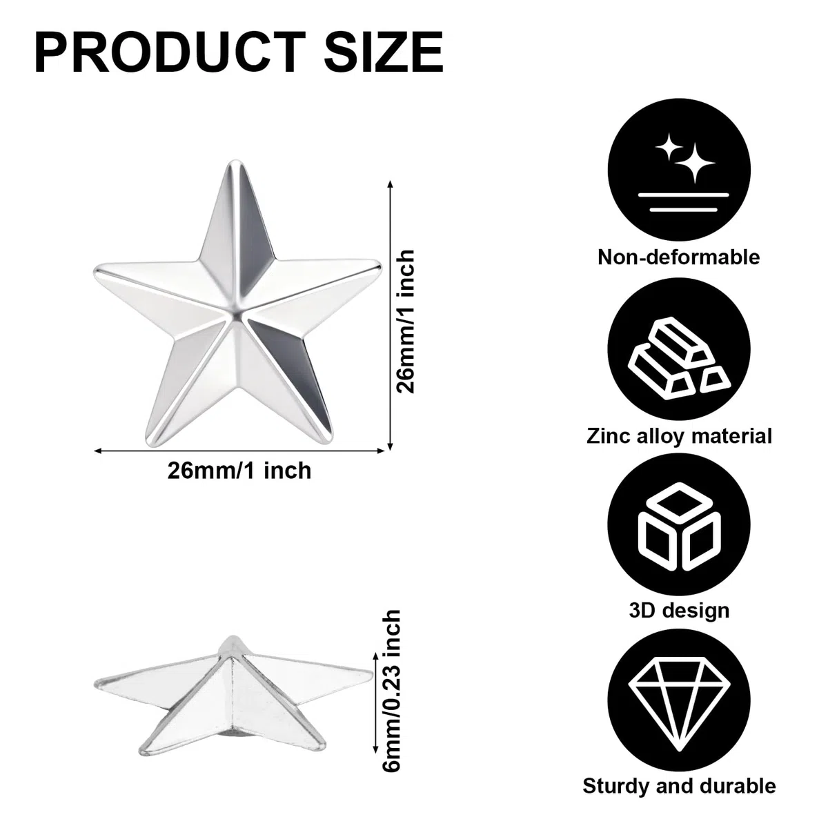 20pz Paracolpi Snowboard, Stella Forma Chiodi Anti-Scorrimento Presa Pad per Snowboard Attacco Trazione Divertente & Funzionale Sci Stomp Adesivo per Uomini Donne Principianti (Argento)