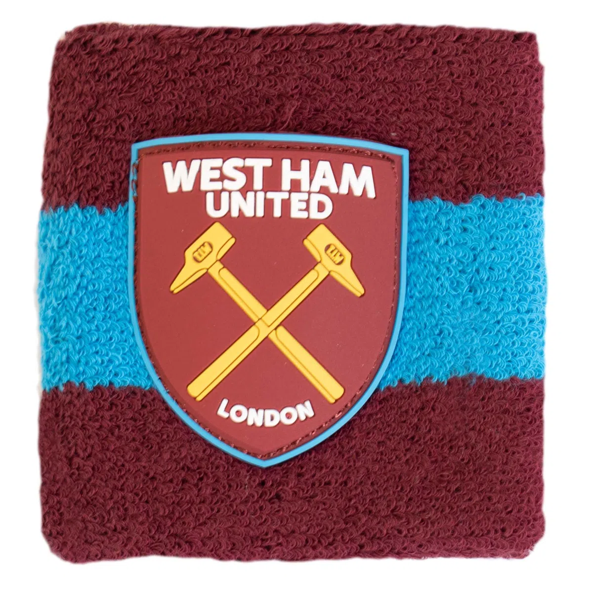 Hy-Pro West Ham F.C., braccialetto in cotone con licenza ufficiale | 2 pezzi, fascia tergisudore, per bambini, adulti, unisex, traspirante, per calcio, corsa, sport, palestra, tennis, esercizio fisico