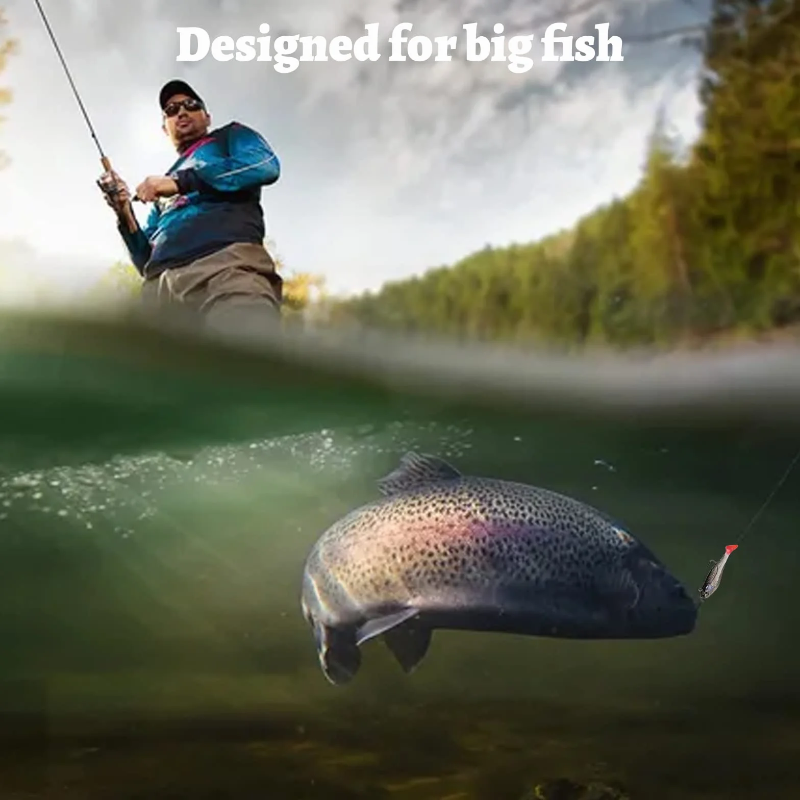 DWE 5PCS esche da pesca, 3D occhi morbida da pesca singolo gancio esche esche artificiali