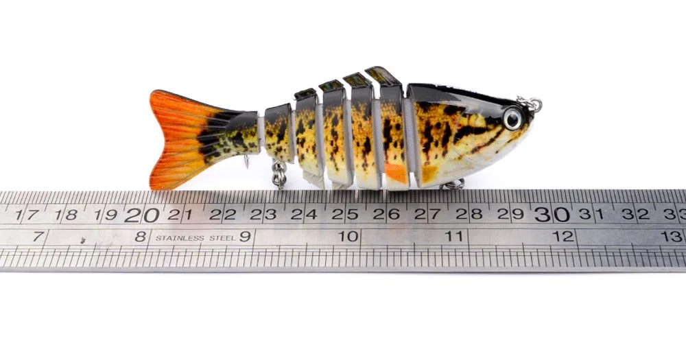 1 pc 10 cm 15.5g Realistico Multi-snodato 8-segmento Luccio Esca per Pesca Swimbait Crankbait Esca Dura,5 Colori Casuali