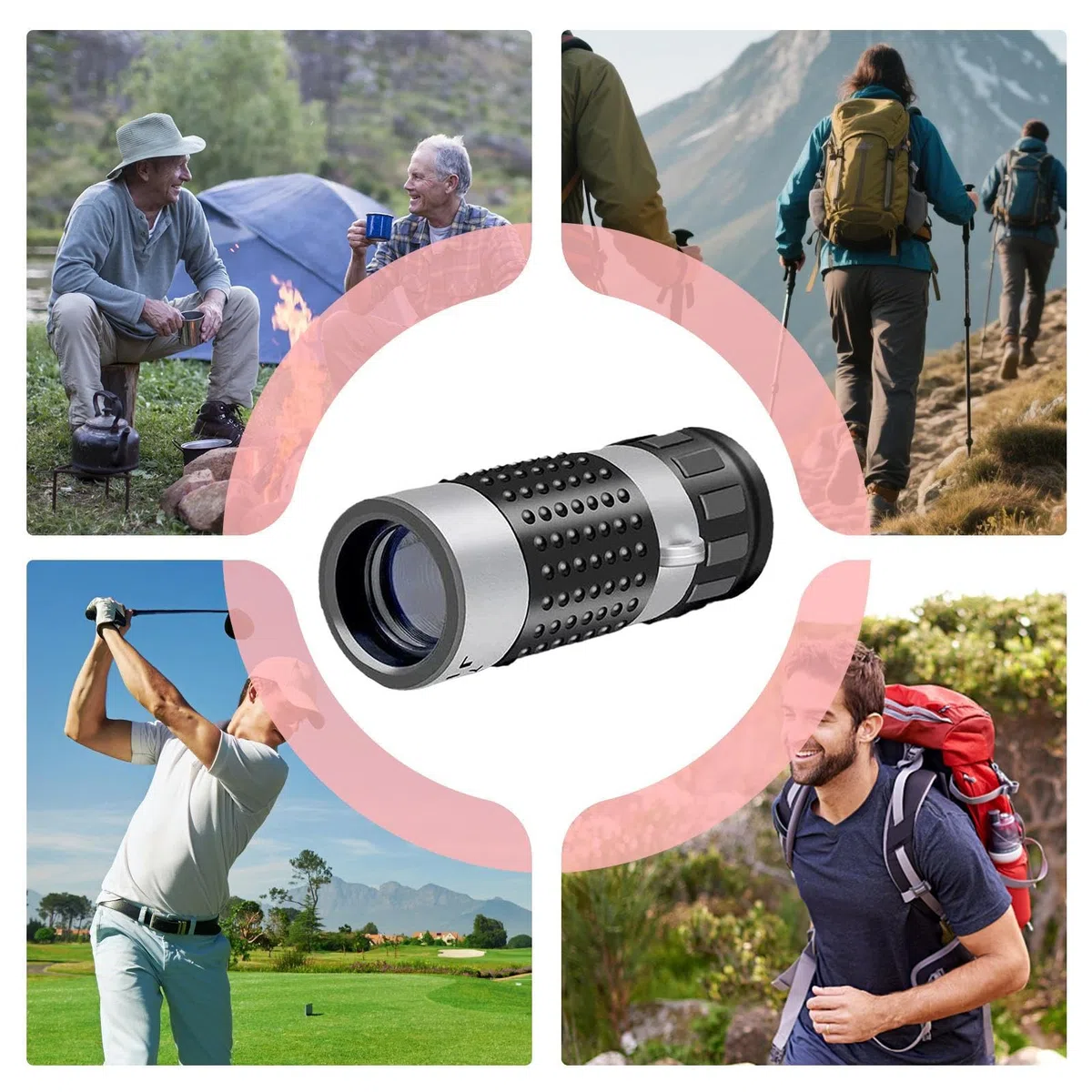 Telemetro Golf,Telemetro per Caccia con Elevato Ingrandimento | Ottica Compatta per Attività All Aperto Caccia Birdwatching