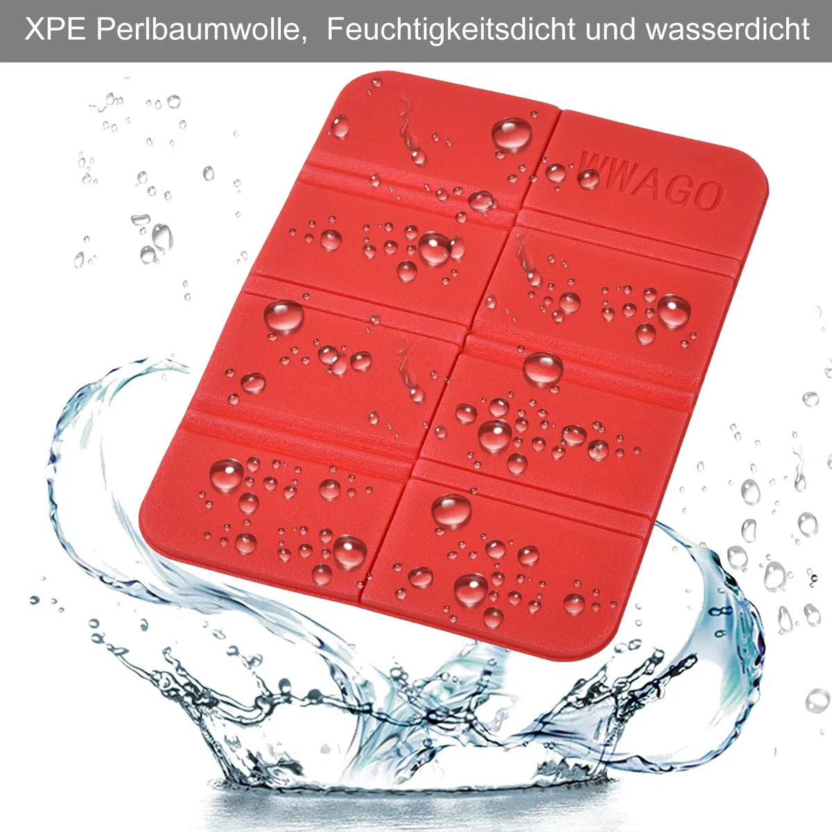 Willingood Confezione da 2 cuscini pieghevoli, impermeabili, per esterni, isolanti, per bambini, con 2 tasche, per giardino, stadio, caccia, campeggio, escursioni, picnic