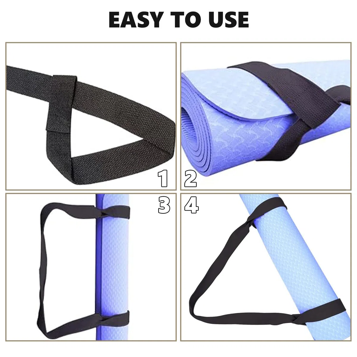 Cinghia Tappetino Yoga, Tracolla per Materassino da Yoga, Cinghia Regolabile Resistente per Esercizio Tappetino Yogas, Pilates, Esercizi, Aerobica, Sport (Tappetini Yogas Non Incluso)