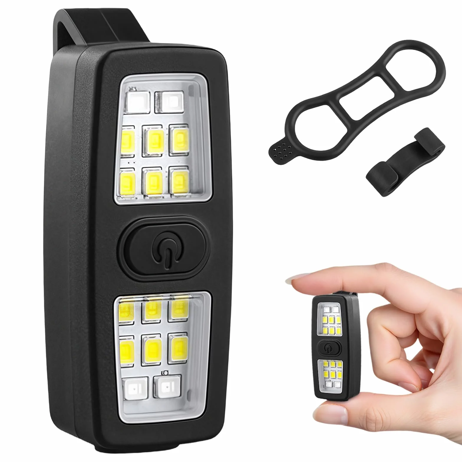 flintronic Lampada a LED con Clip, Impermeabile Torcia Frontale Ricaricabile USB, 7 Modalità di Illuminazione Torcia Vivavoce per Corsa, Arrampicata, Campeggio[Classe di efficienza energetica A+++]