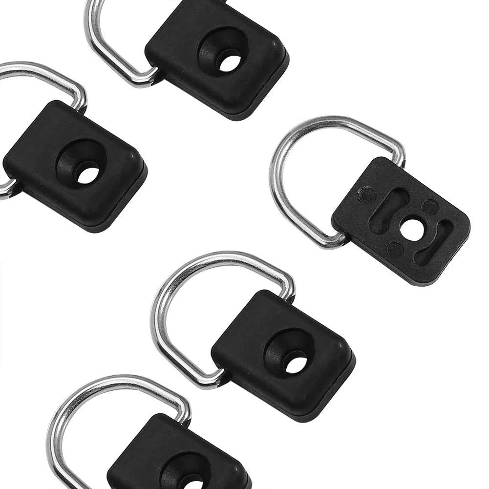 10pcs nero pesca D anello, leggero canoa kayak pesce rigging D anello con viti M6 per bungee barca accessori forniture